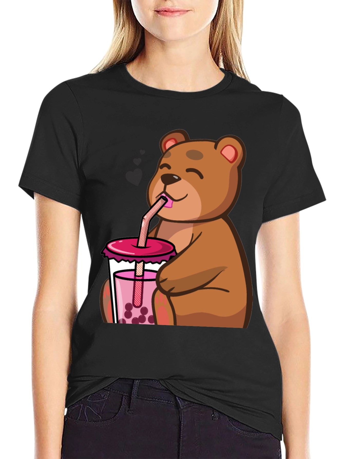 Black Bear Boba Bubble Tea T-Shirt view 2