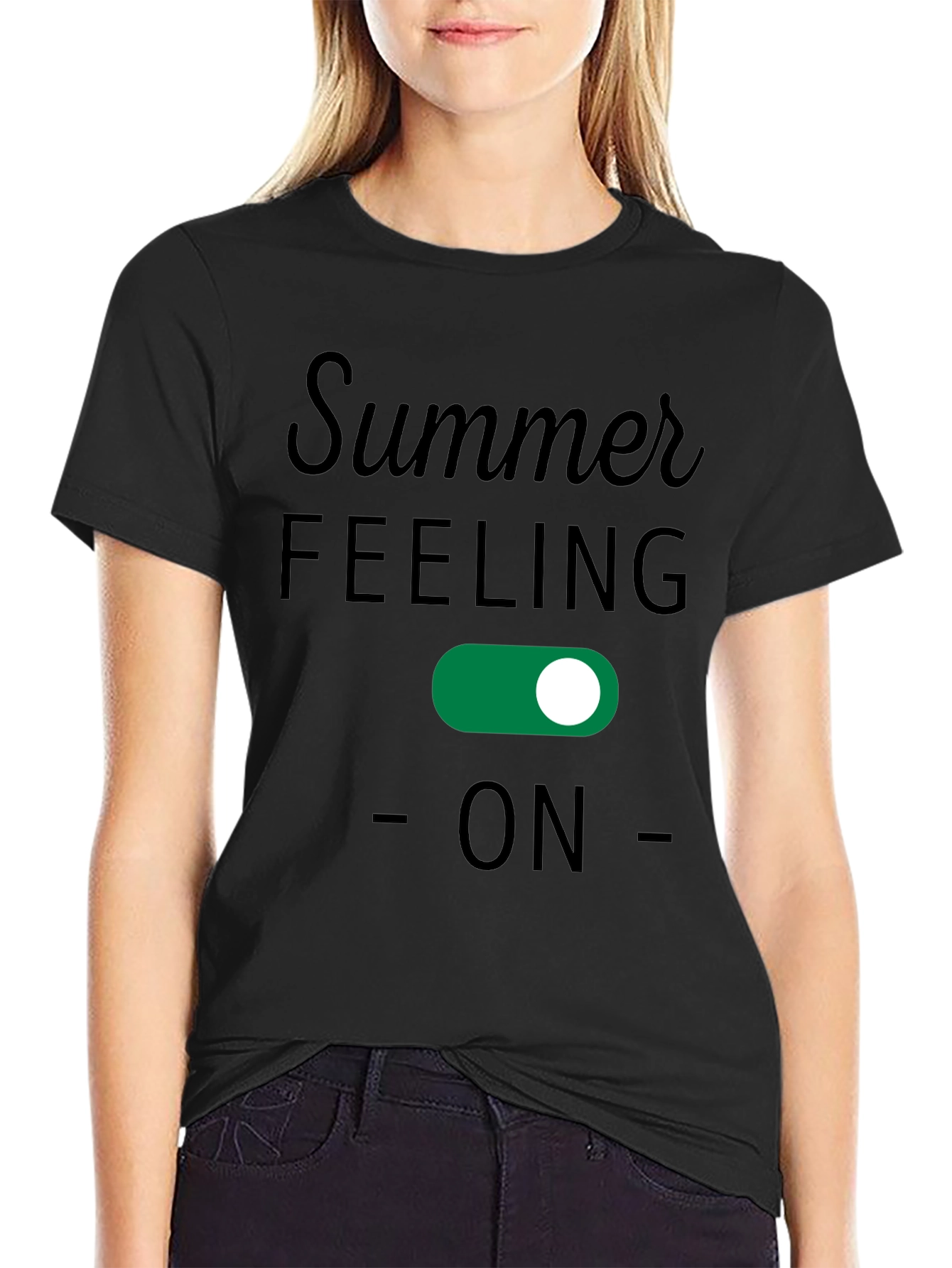 Black Summer Feeling On T-Shirt view 2