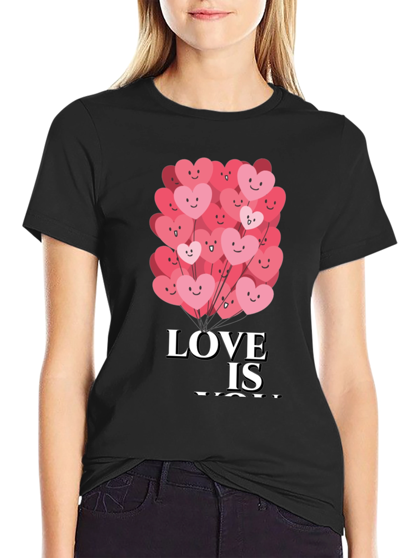 Black Love Is You Graphic Tee - Valentine's Day Shirt view 2