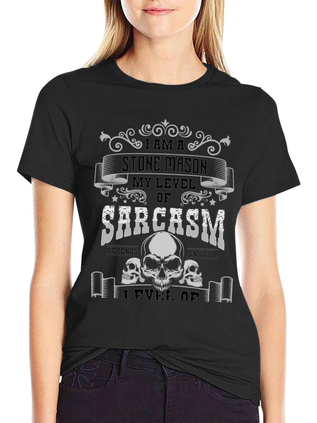 Black Stone Mason Sarcasm T-Shirt view 2