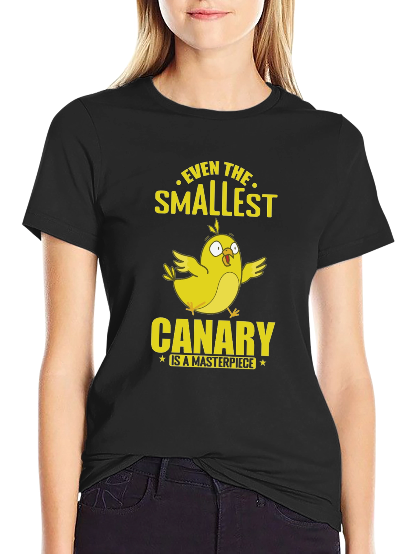 Black Smallest Canary Masterpiece Black T-Shirt view 2