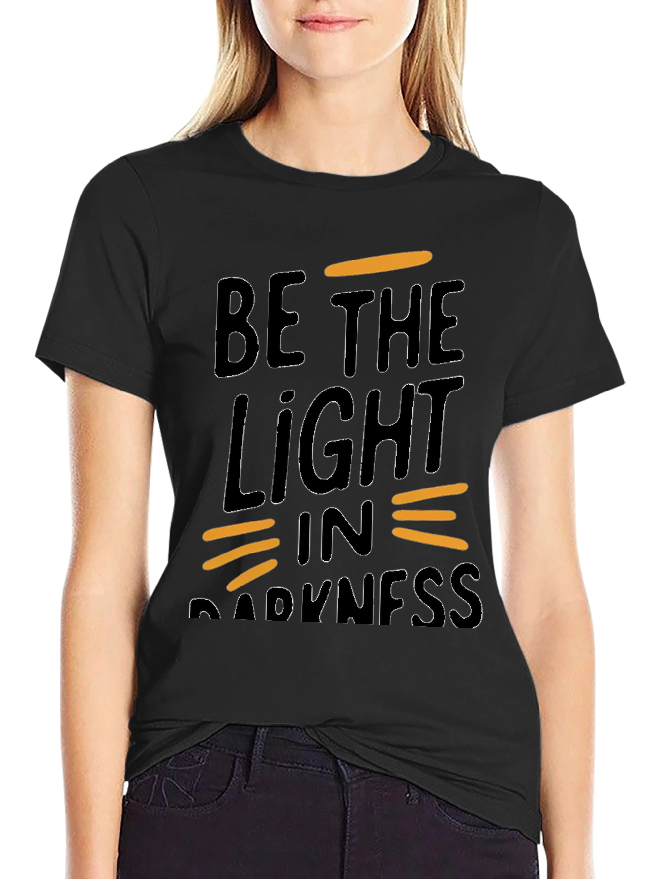 Black Be the Light in Darkness Graphic Tee view 2