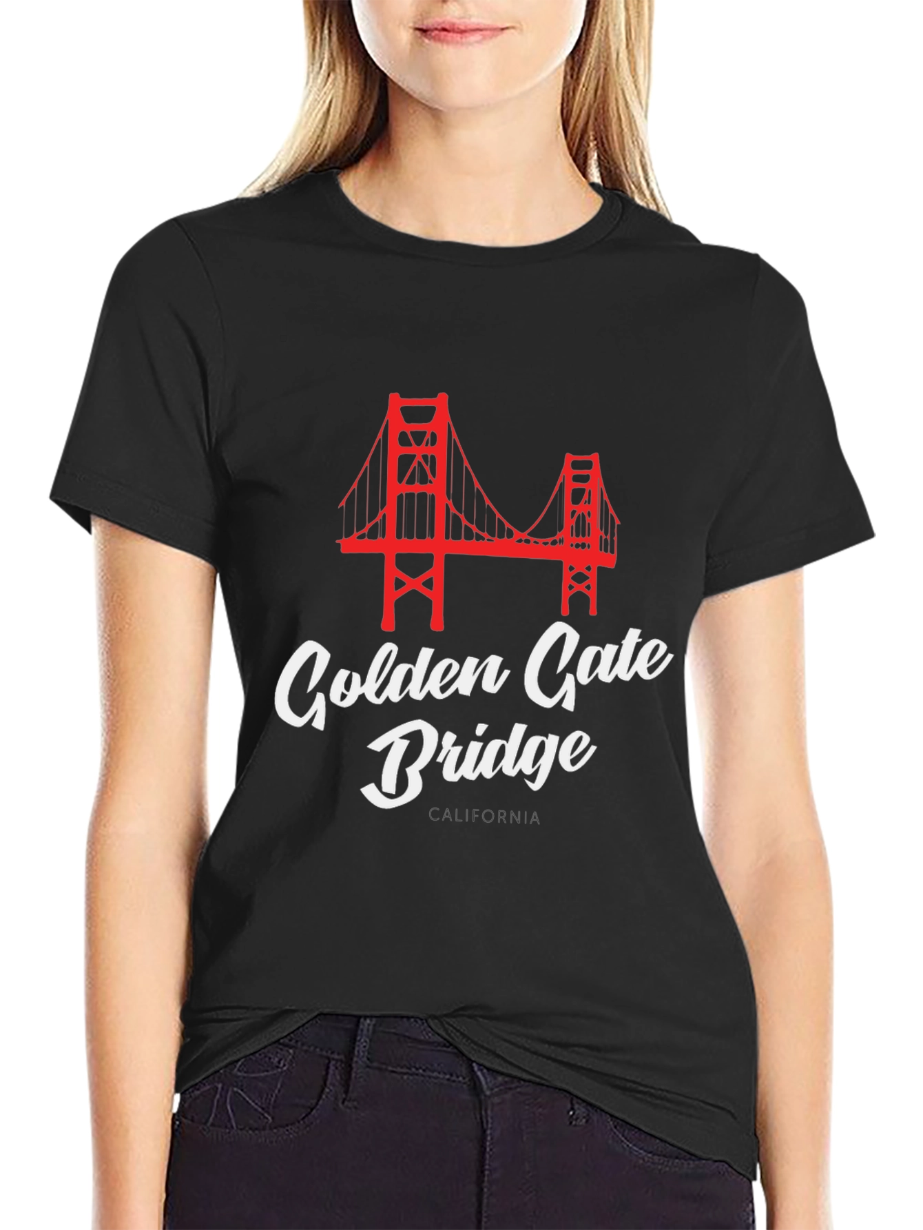 Black Golden Gate Bridge Graphic Tee view 2