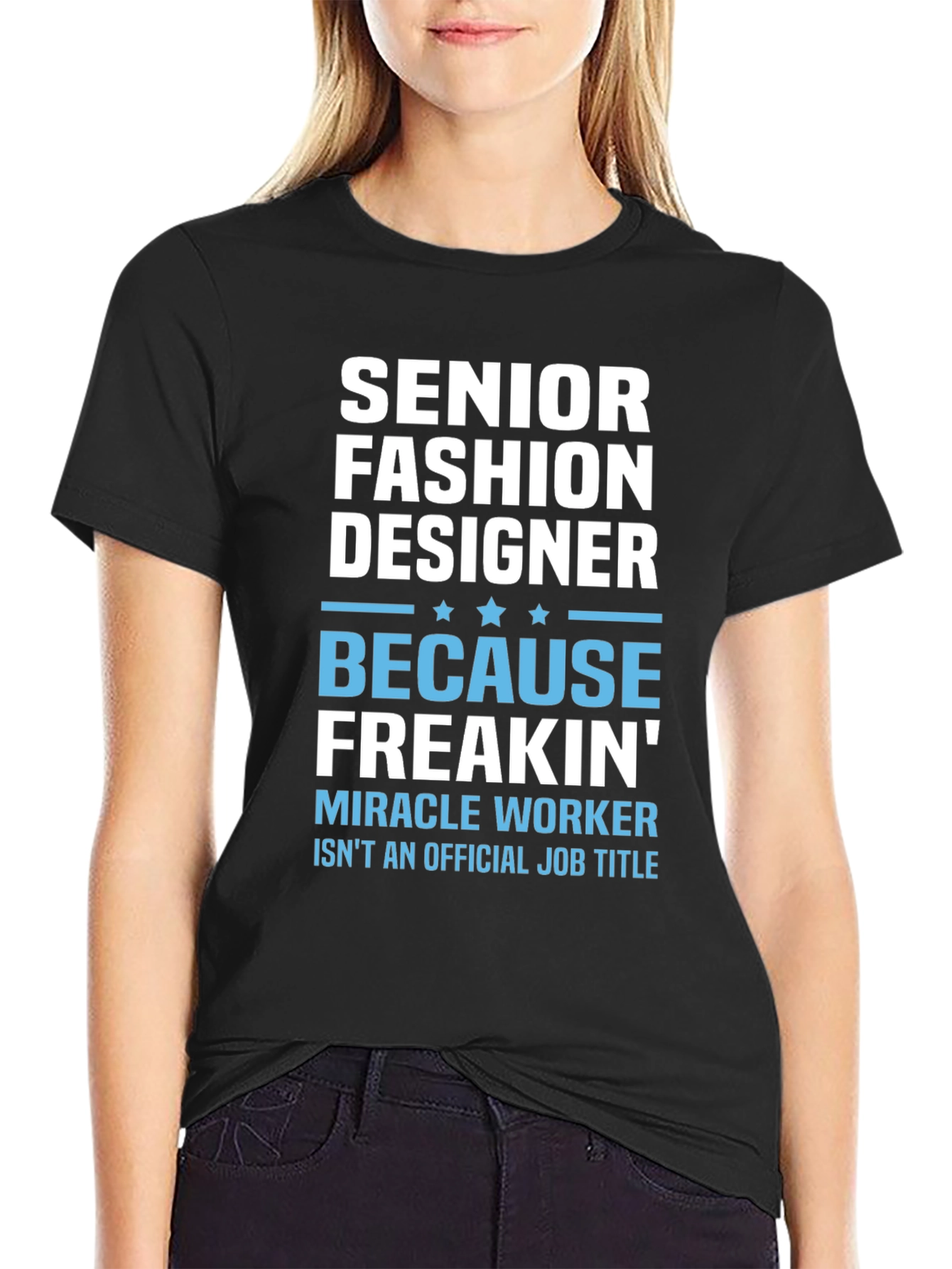 Black Senior Fashion Designer Graphic Tee view 2