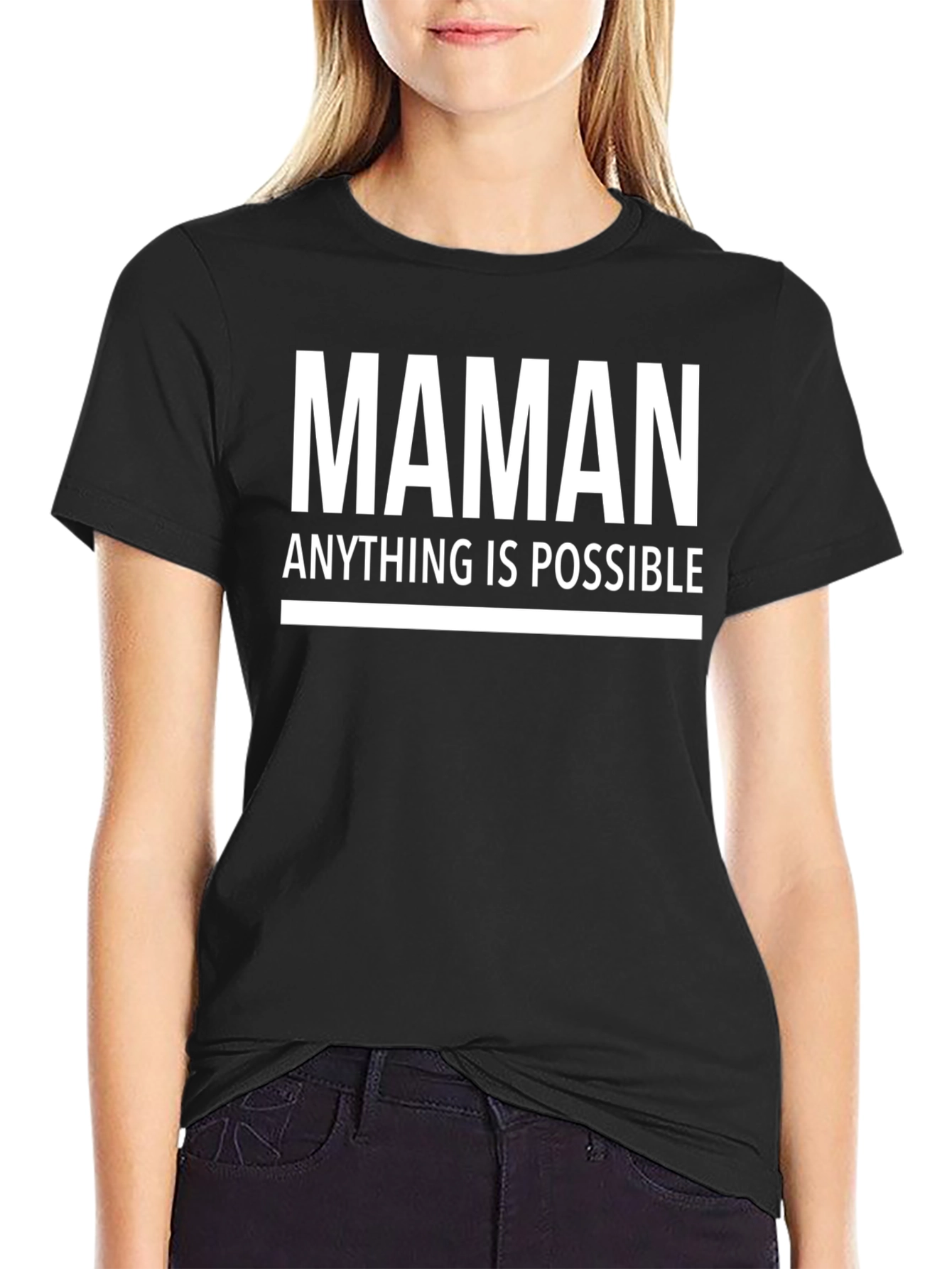 Black Maman Anything is Possible Graphic Tee - Black view 2
