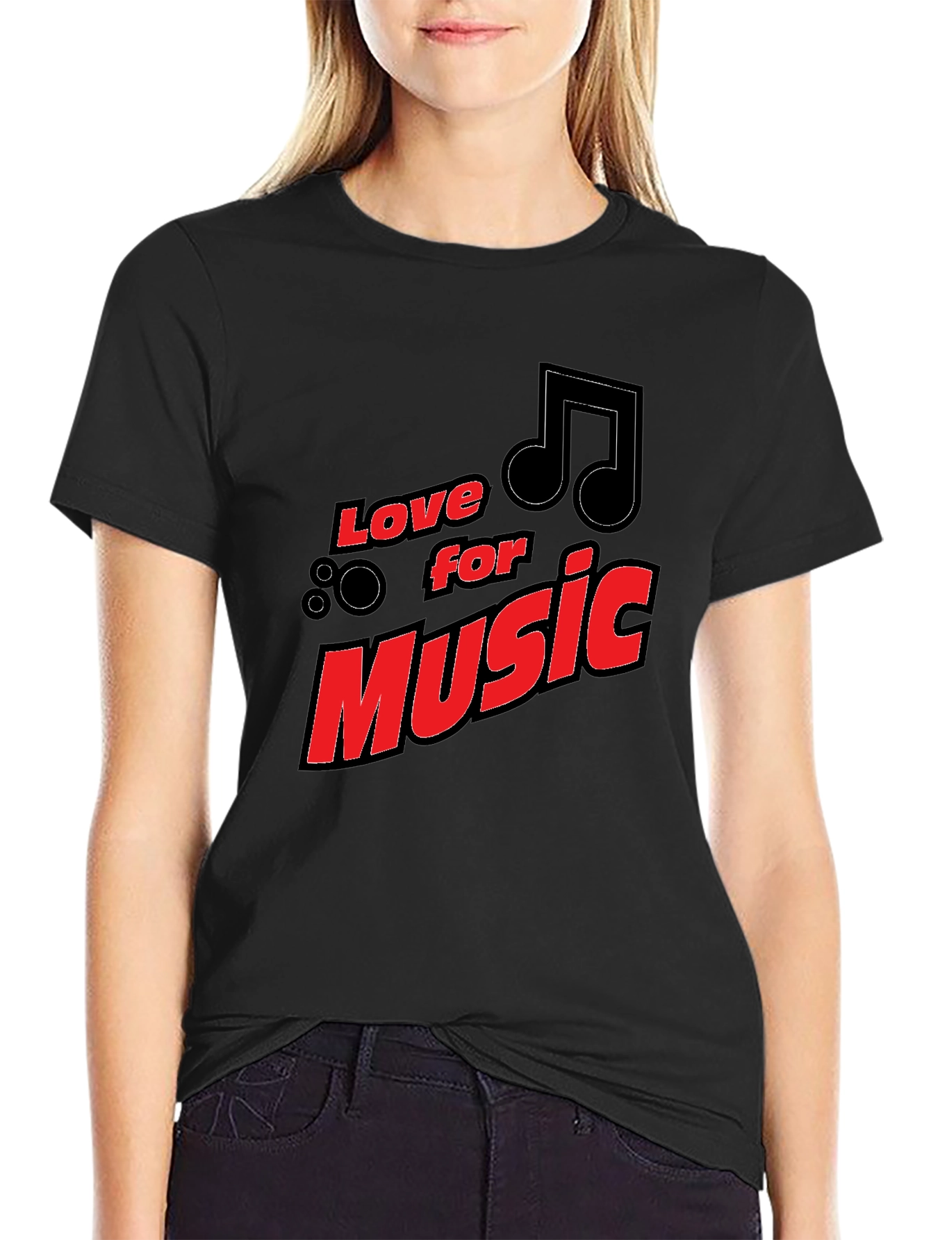 Black Love for Music Black Graphic Tee view 2