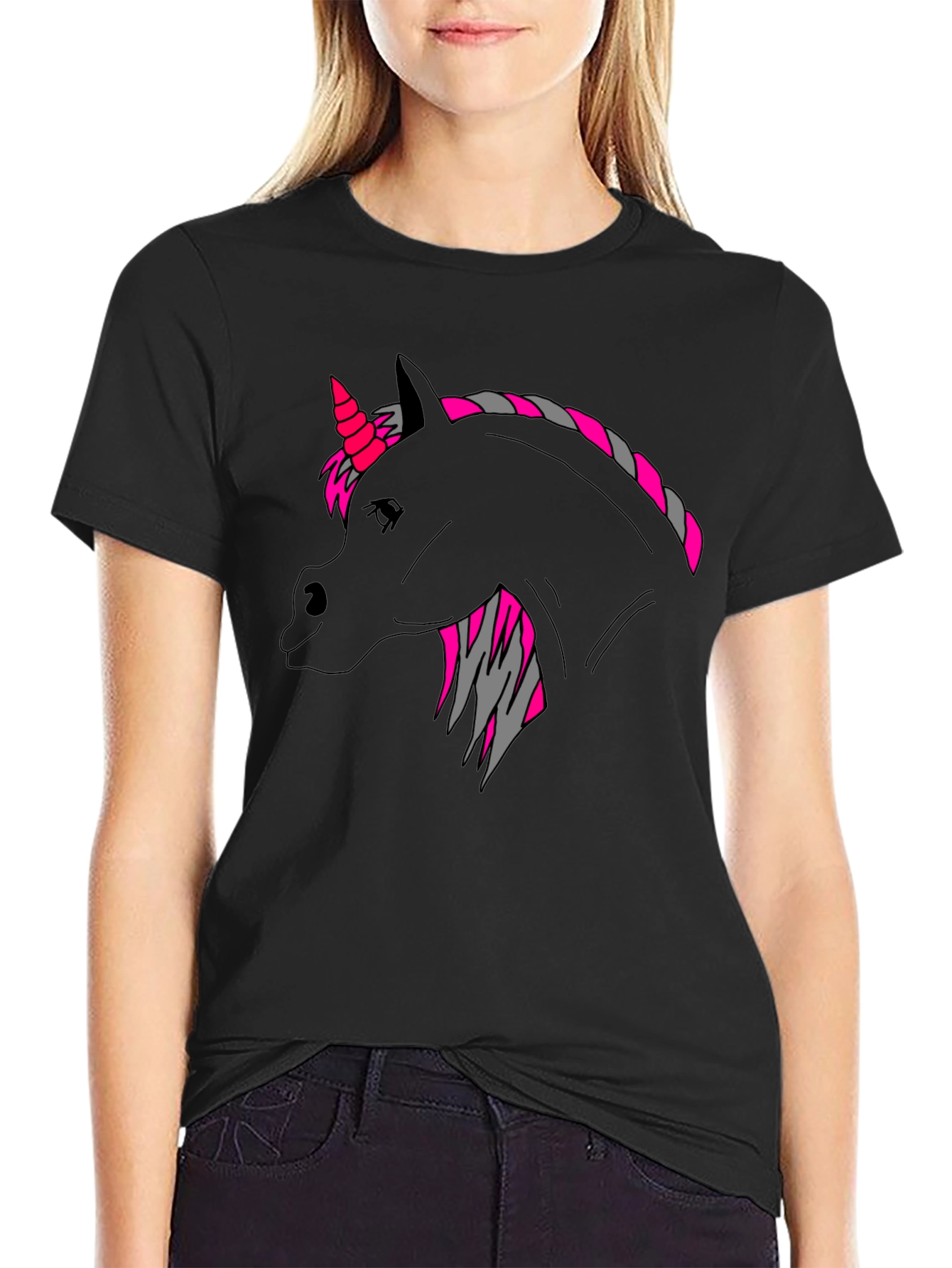 Black Unicorn Graphic T-Shirt - Unique Style view 2