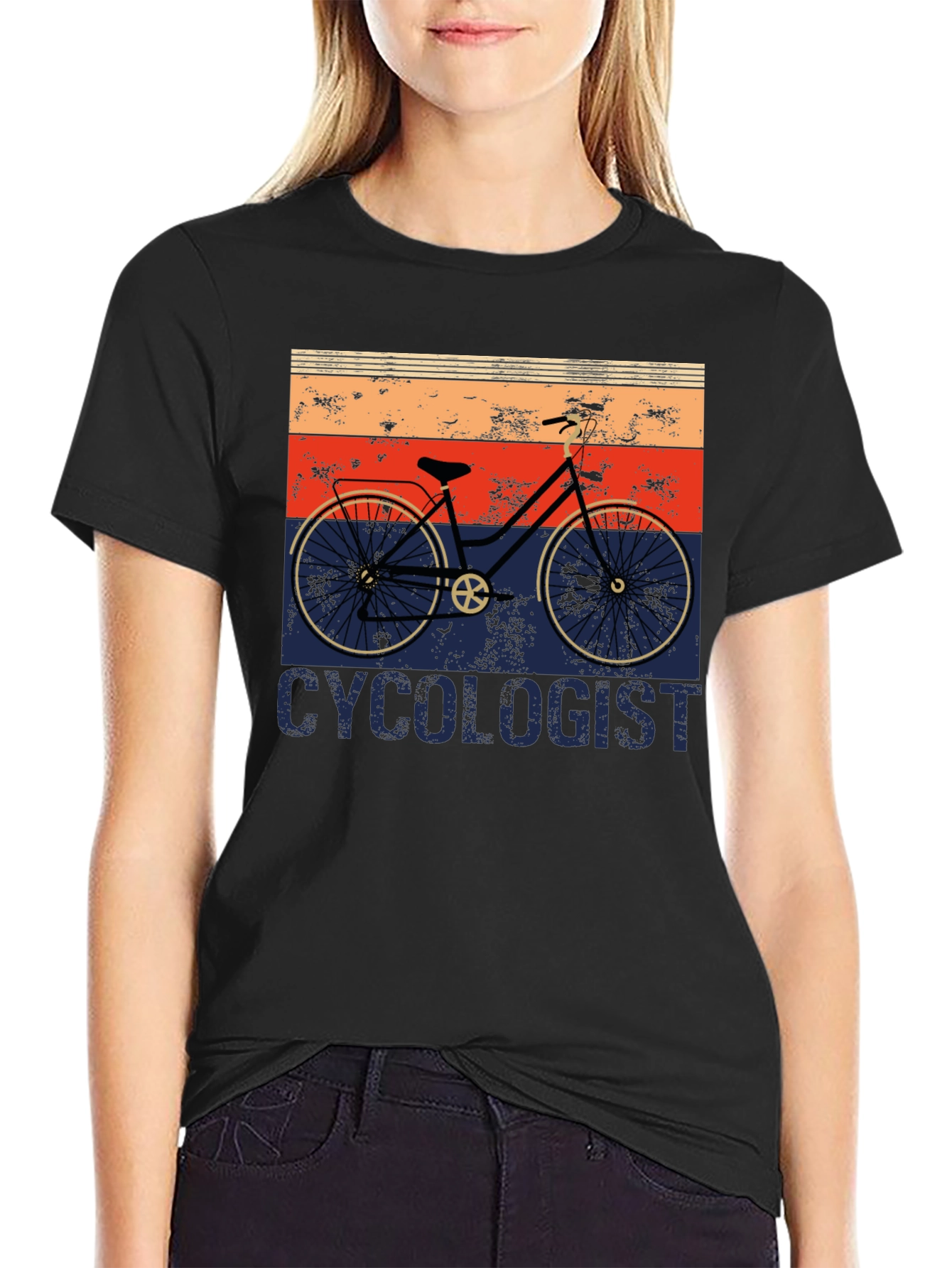 Black Cycologist Retro Cycling T-Shirt view 2