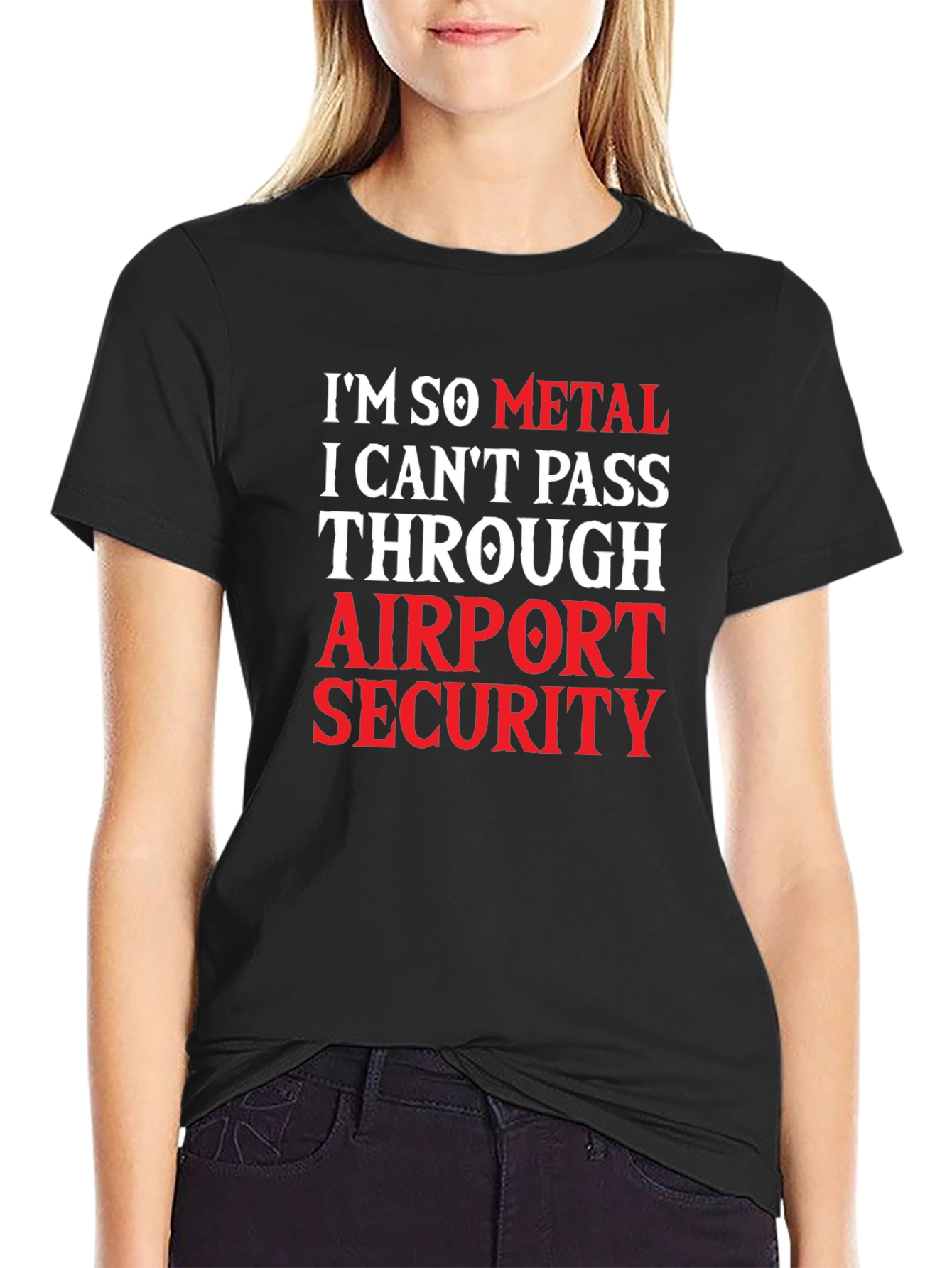 Black I'm So Metal Airport Security Graphic Tee view 2