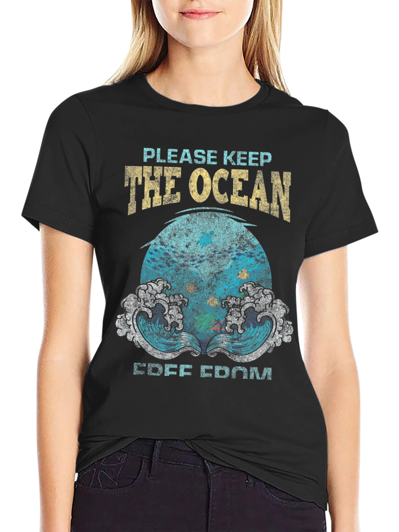 Black Ocean Conservation Graphic Tee view 2