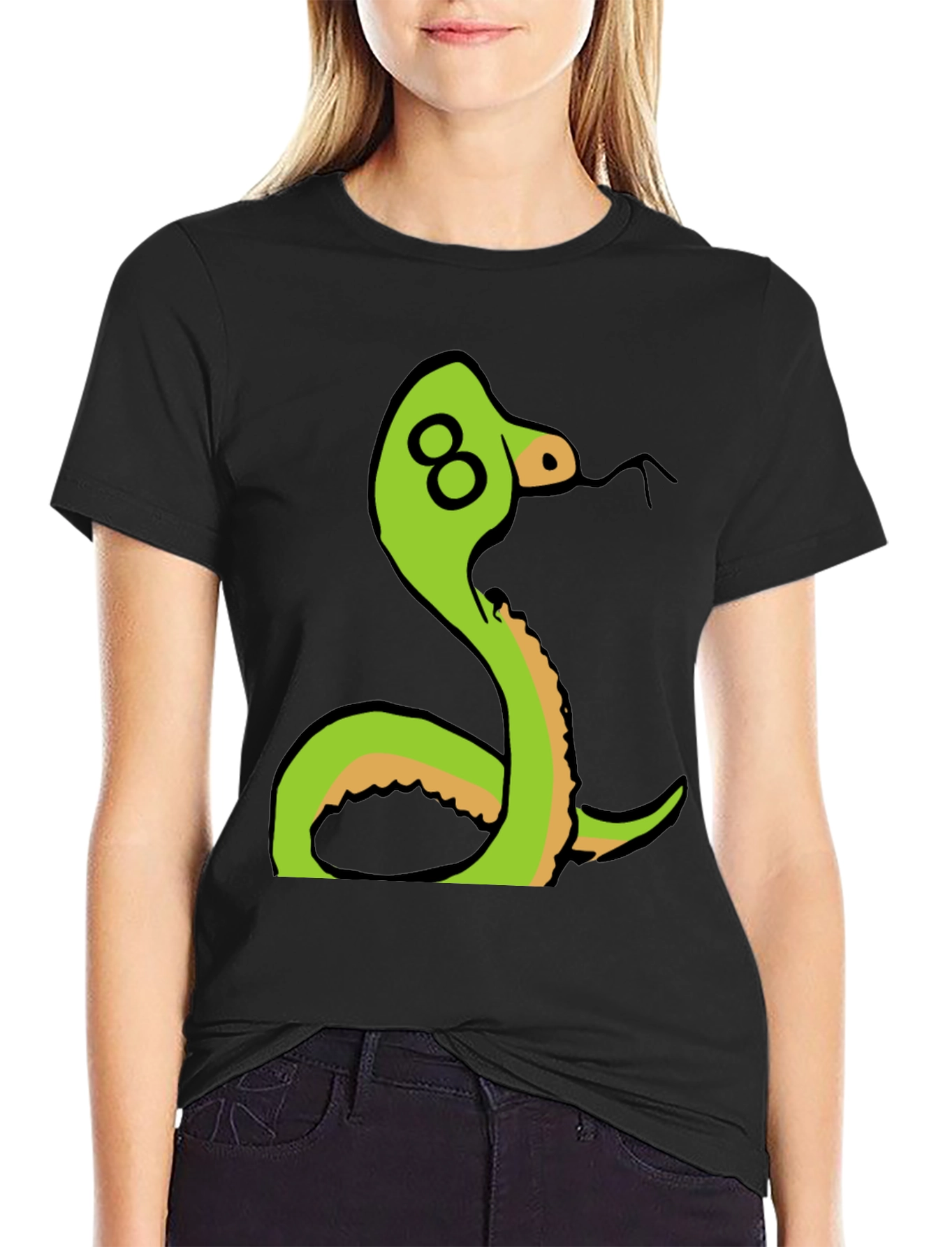 Black Snake Graphic T-Shirt - Unique Design view 2