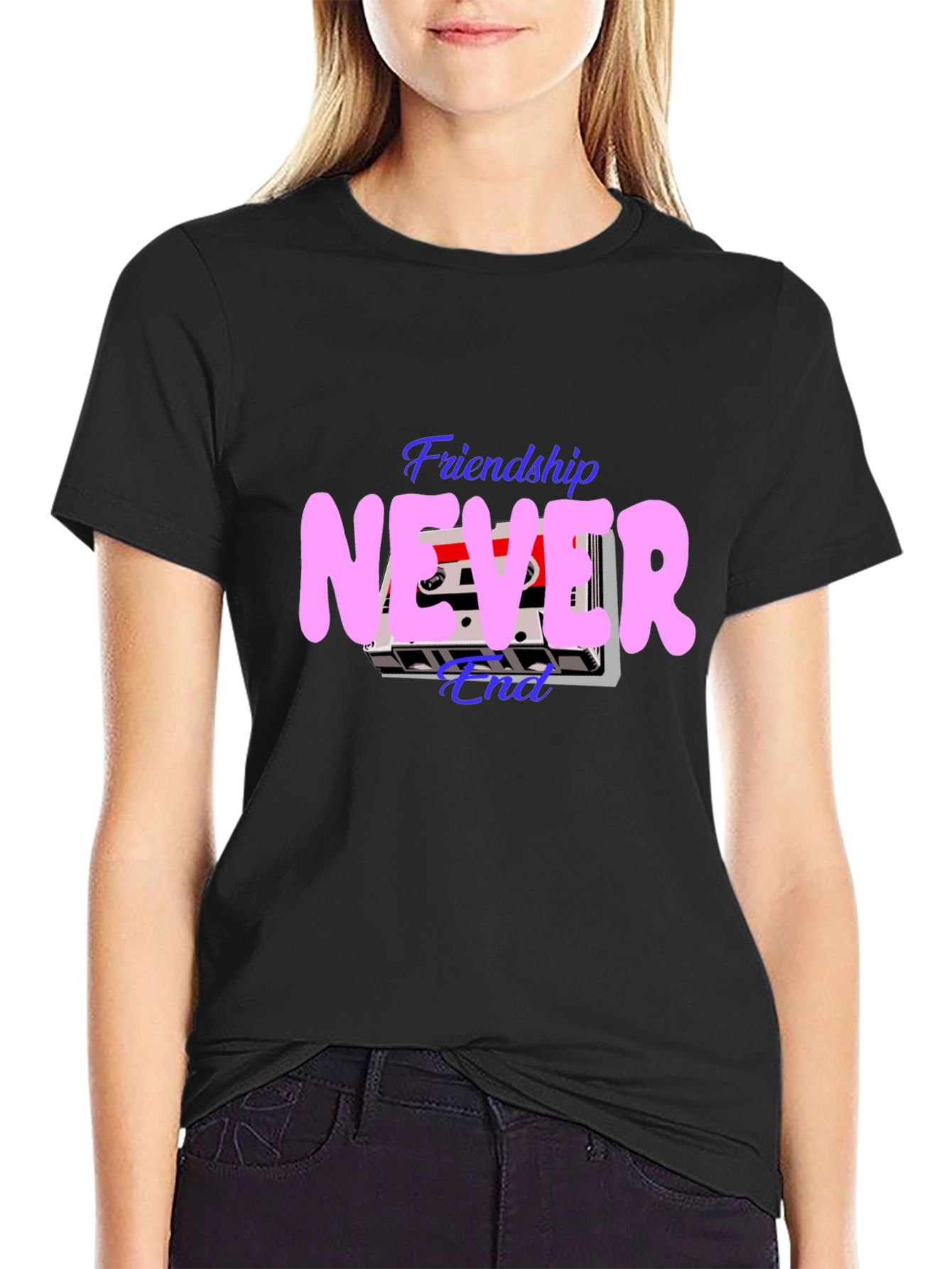 Black Friendship Never End T-Shirt view 2