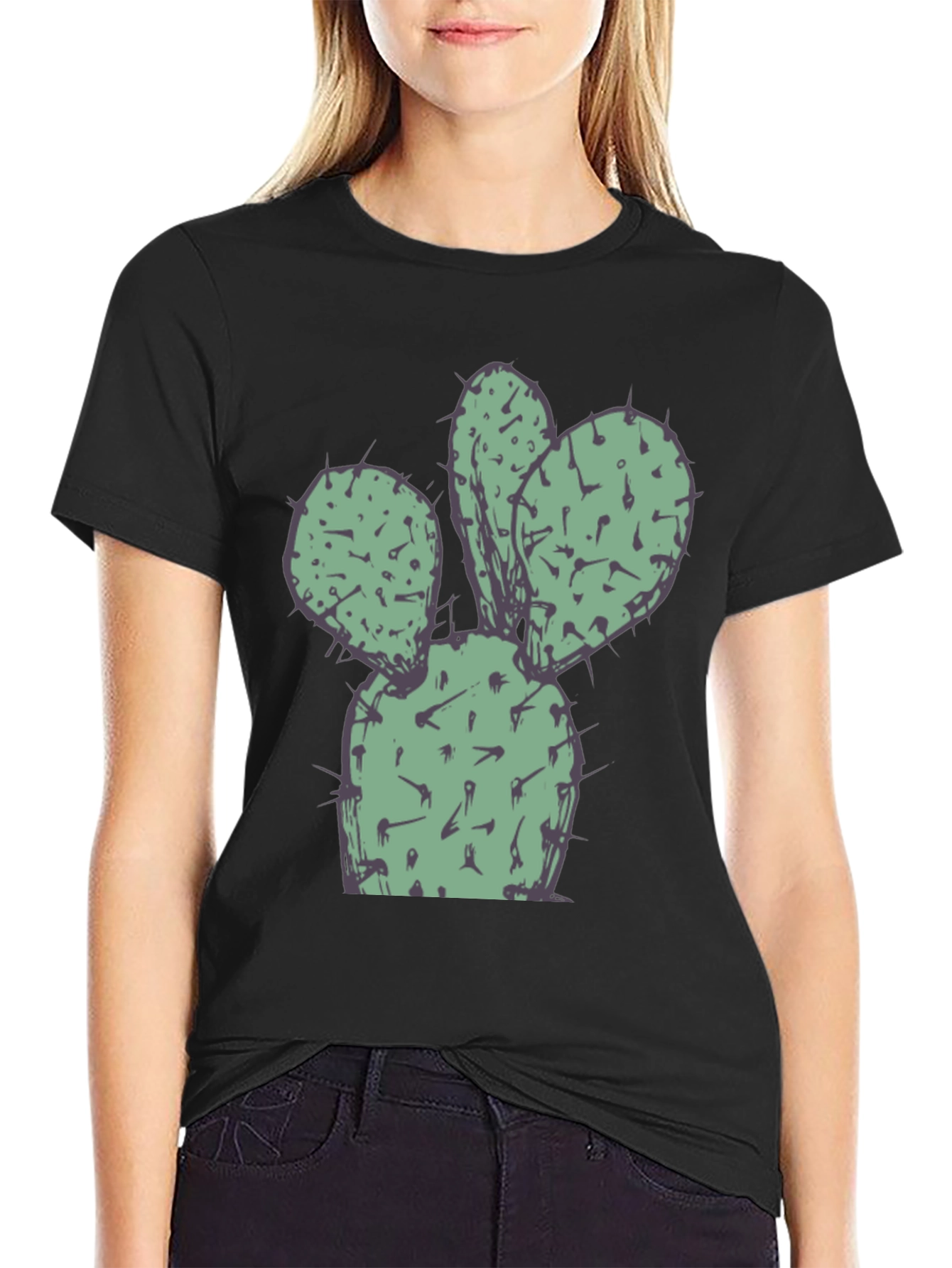 Black Cactus Graphic Tee - Soft & Stylish! view 2