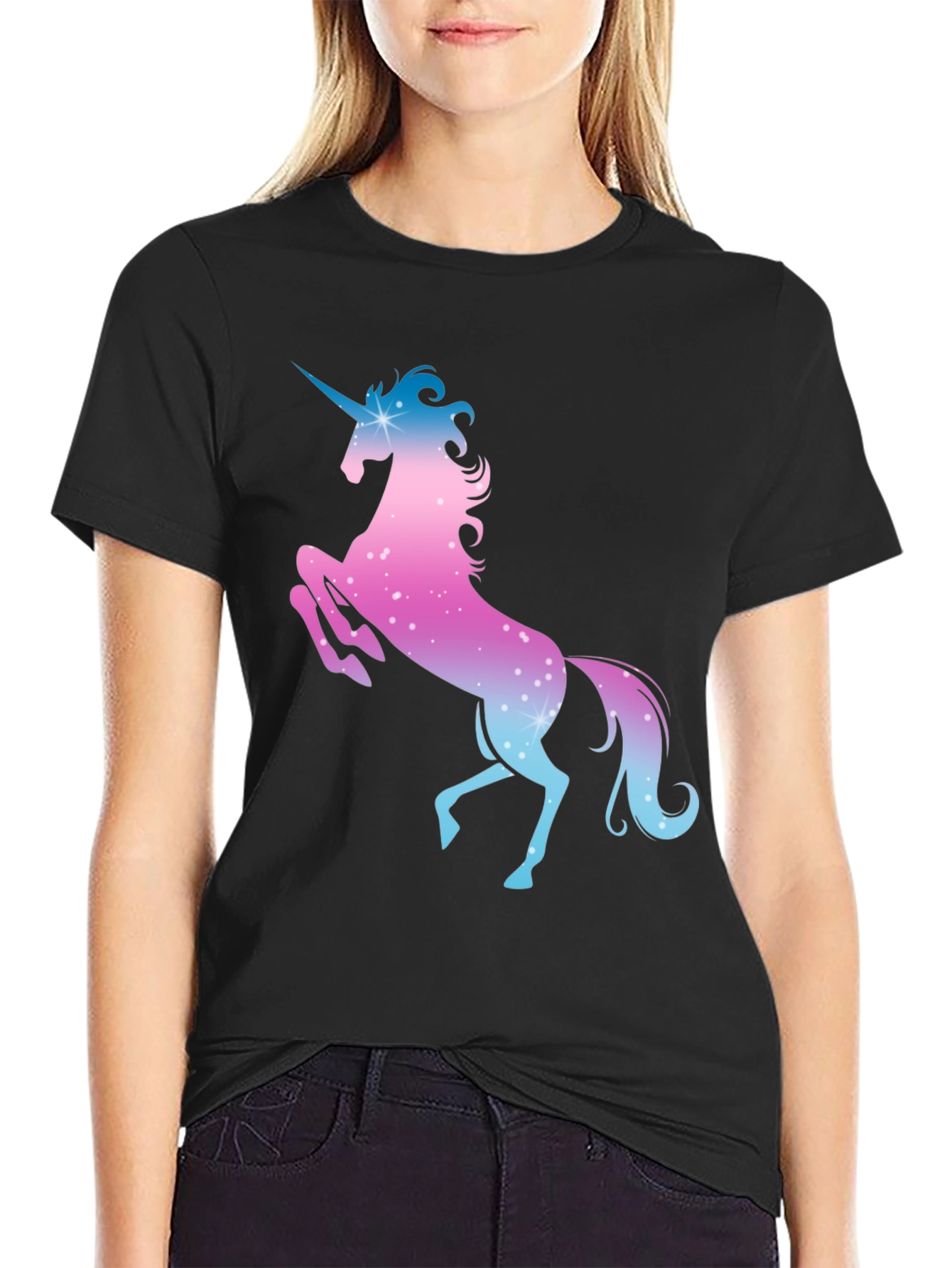 Black Unicorn Graphic Tee - Magical Design view 2