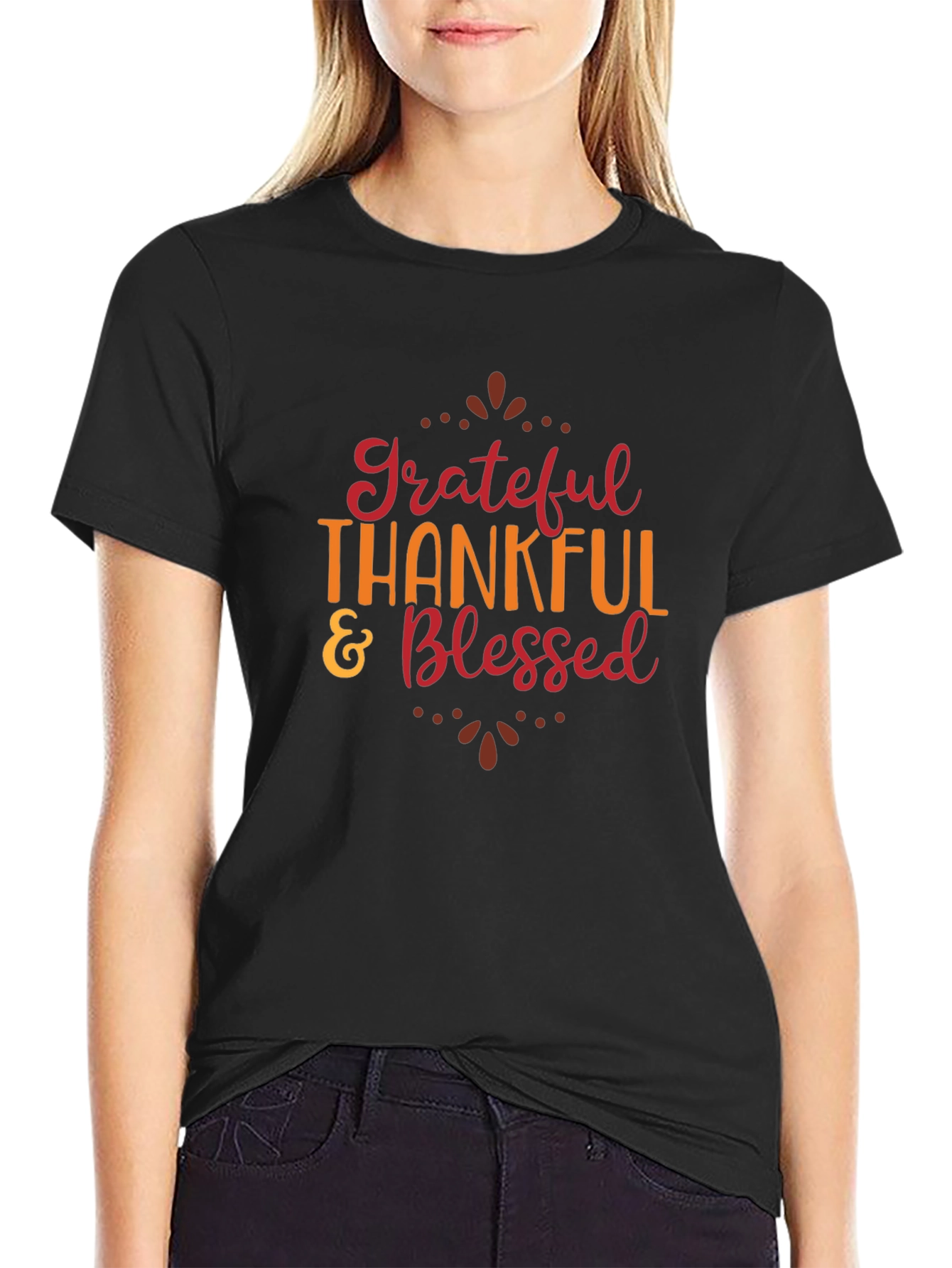 Black Grateful Thankful & Blessed T-Shirt view 2
