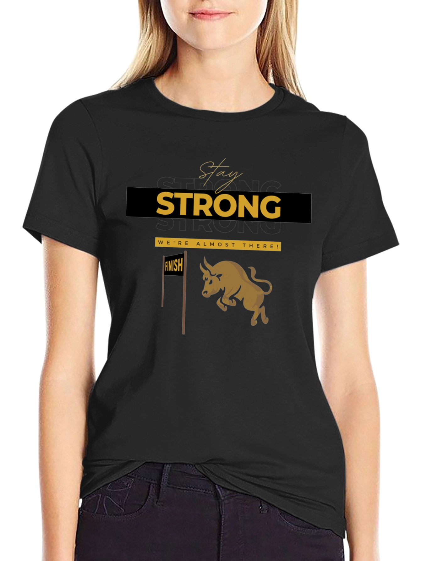 Stay Strong Bull Graphic T-Shirt - 2
