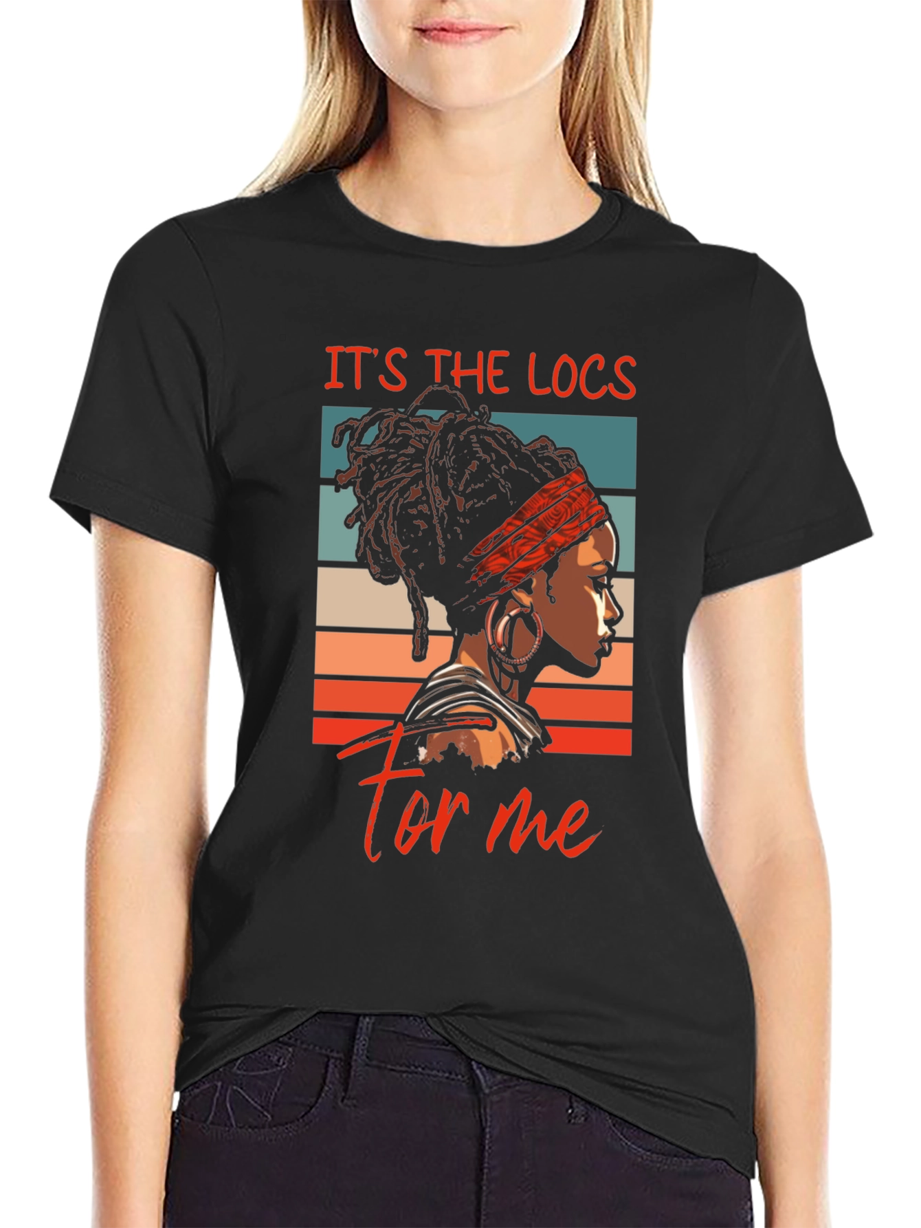 Black It's The Locs For Me Black T-Shirt view 2