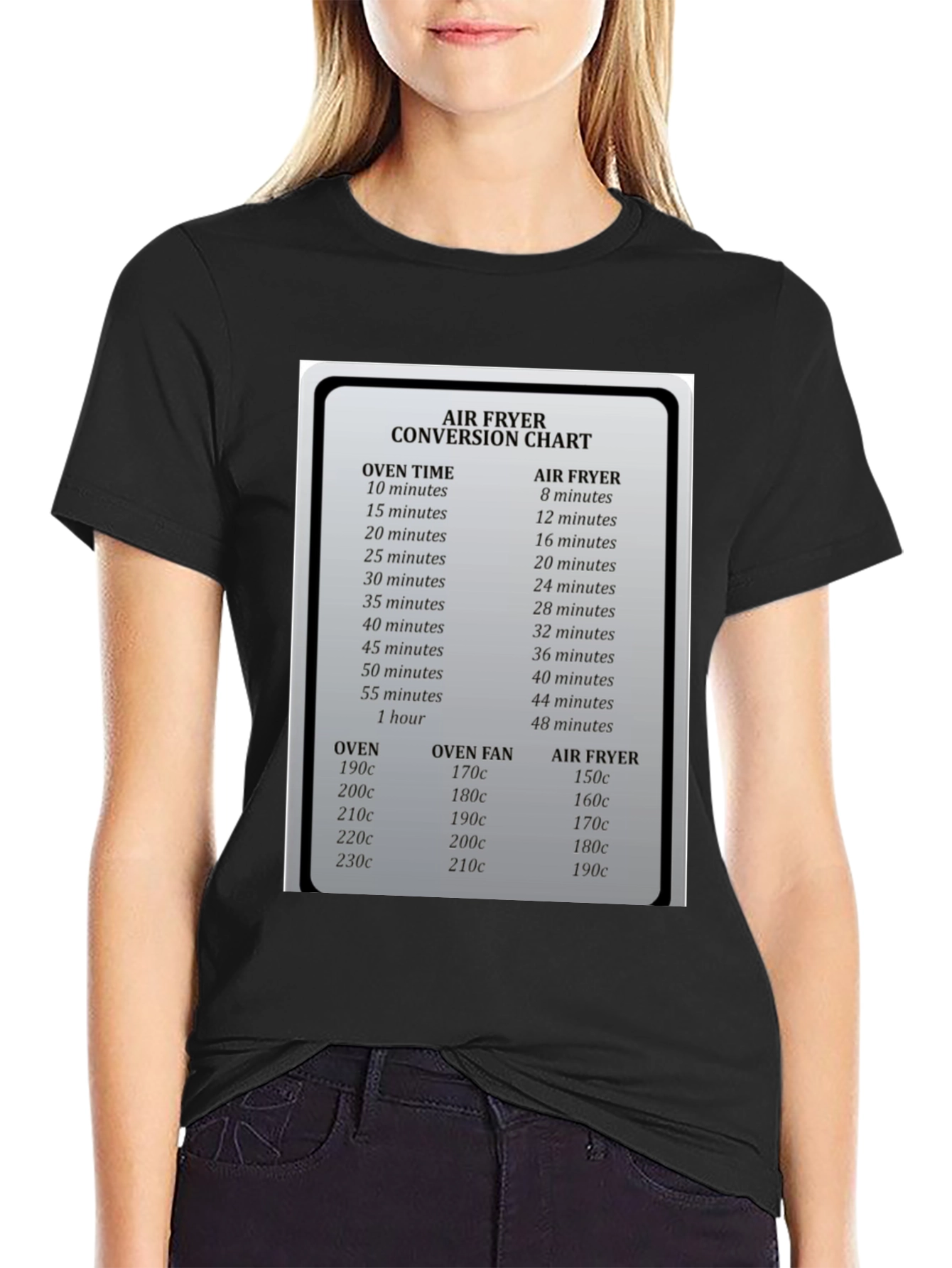 Air Fryer Conversion Chart Graphic T-Shirt - 2