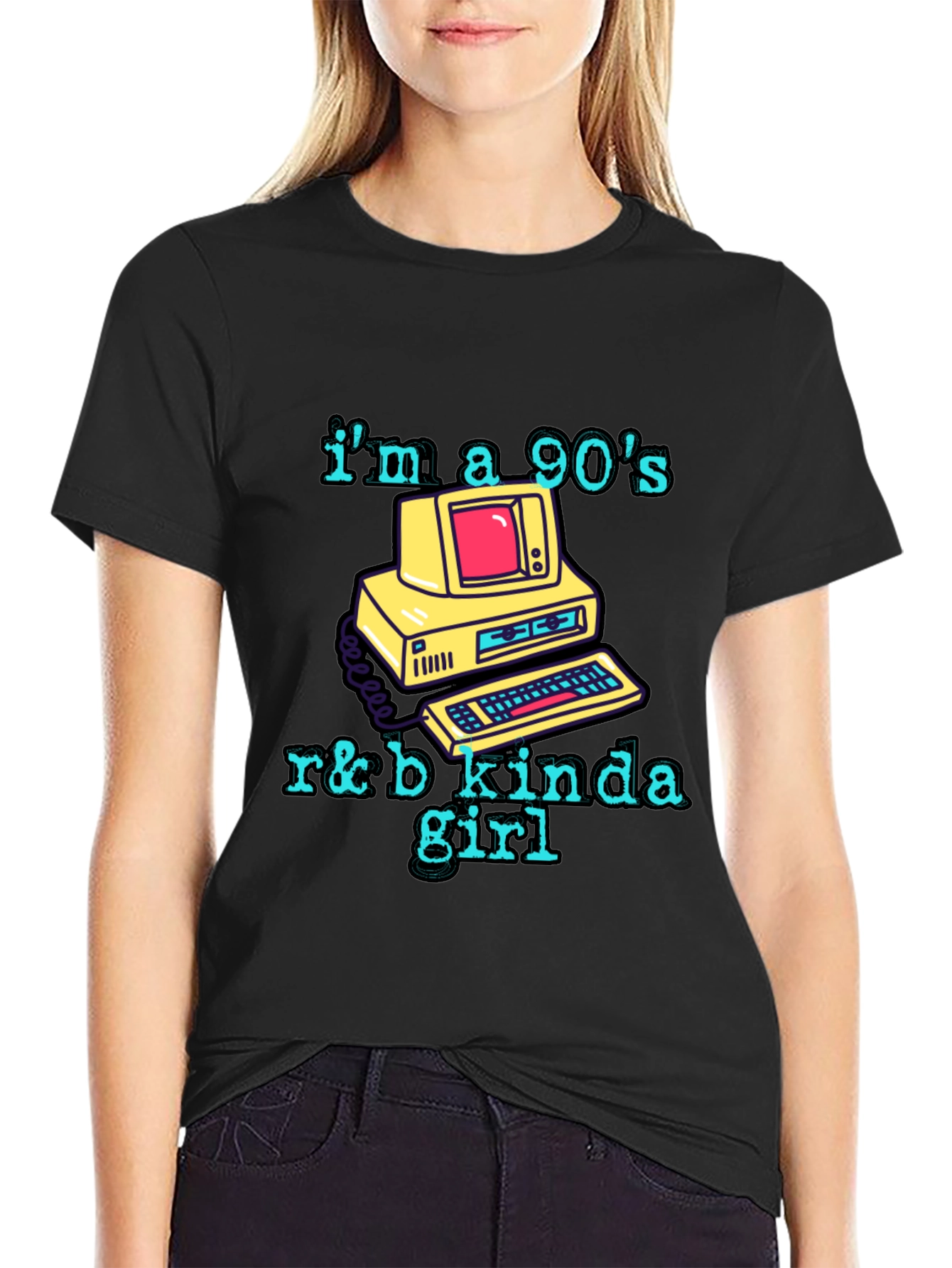 Black Retro 90's R&B Kinda Girl Graphic Tee view 2