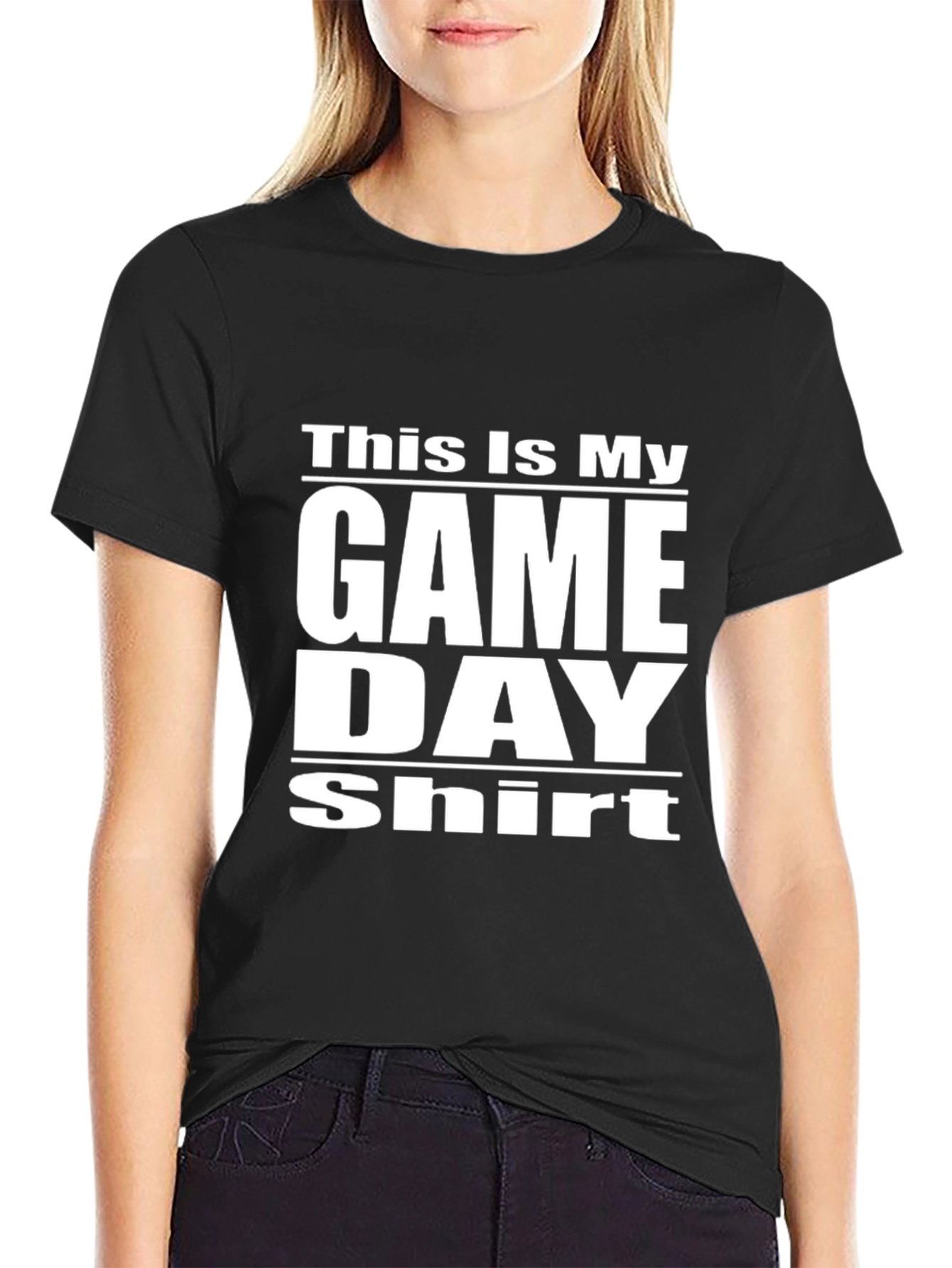 Black Game Day Shirt - Black Graphic Tee view 2