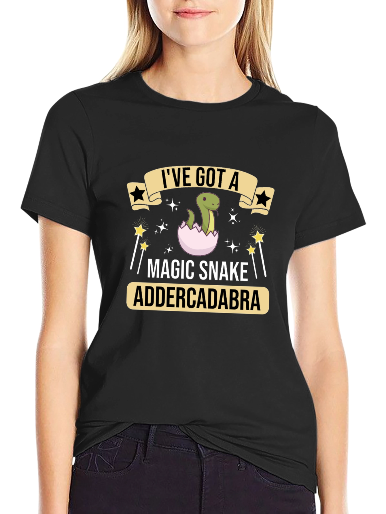 Black Magic Snake T-Shirt - Addercadabra Design view 2