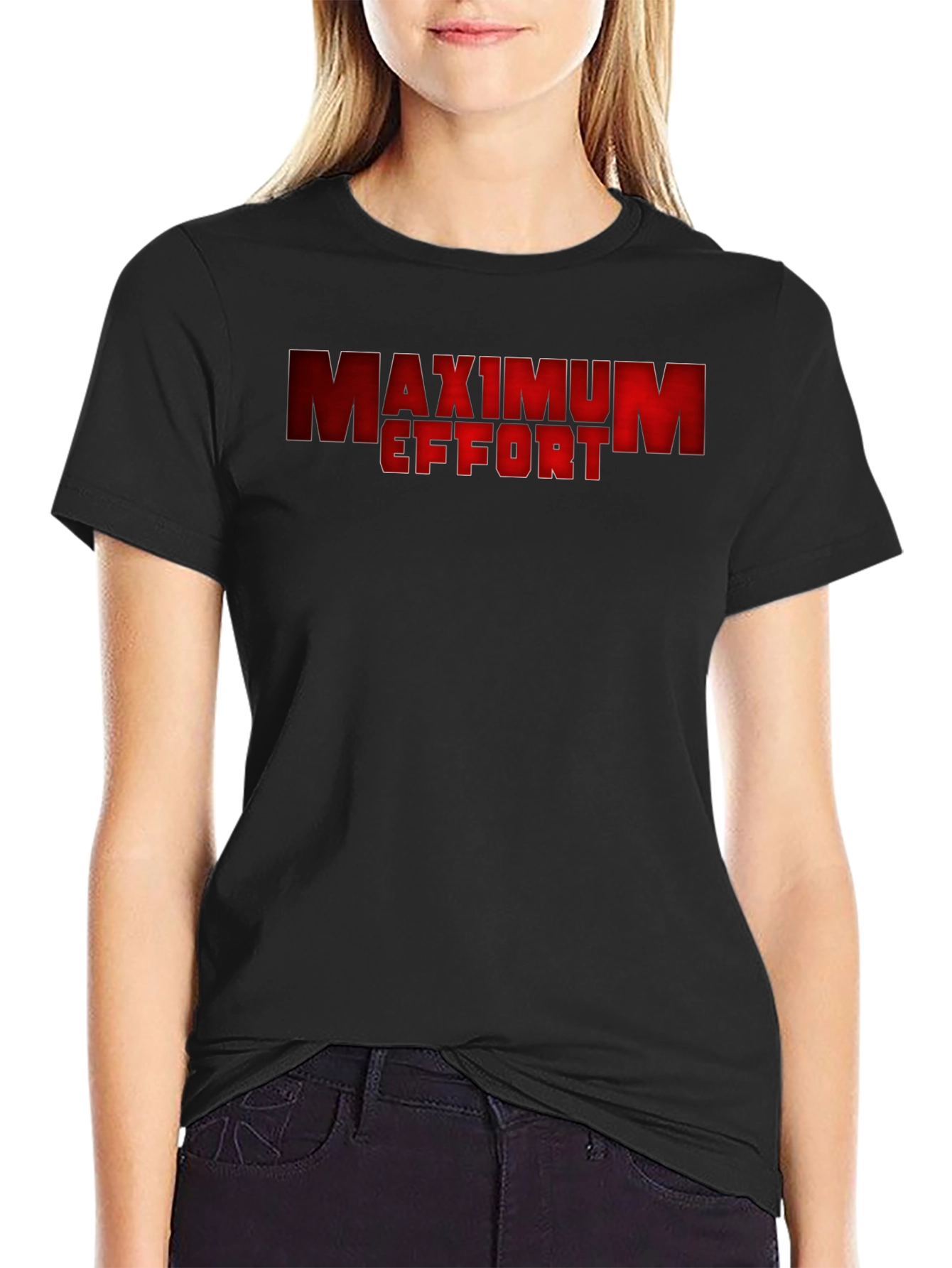 Black Maximum Effort Graphic T-Shirt - Stylish & Comfortable view 2