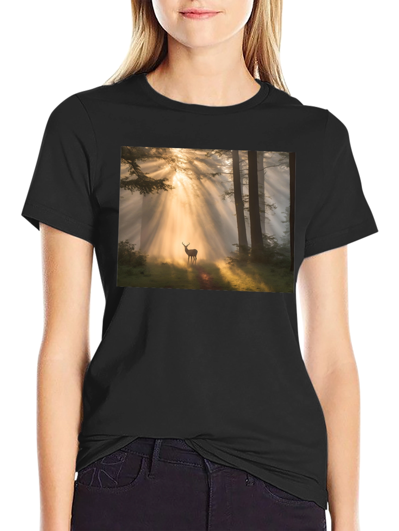 Black Forest Deer T-Shirt - Nature Lover Tee view 2
