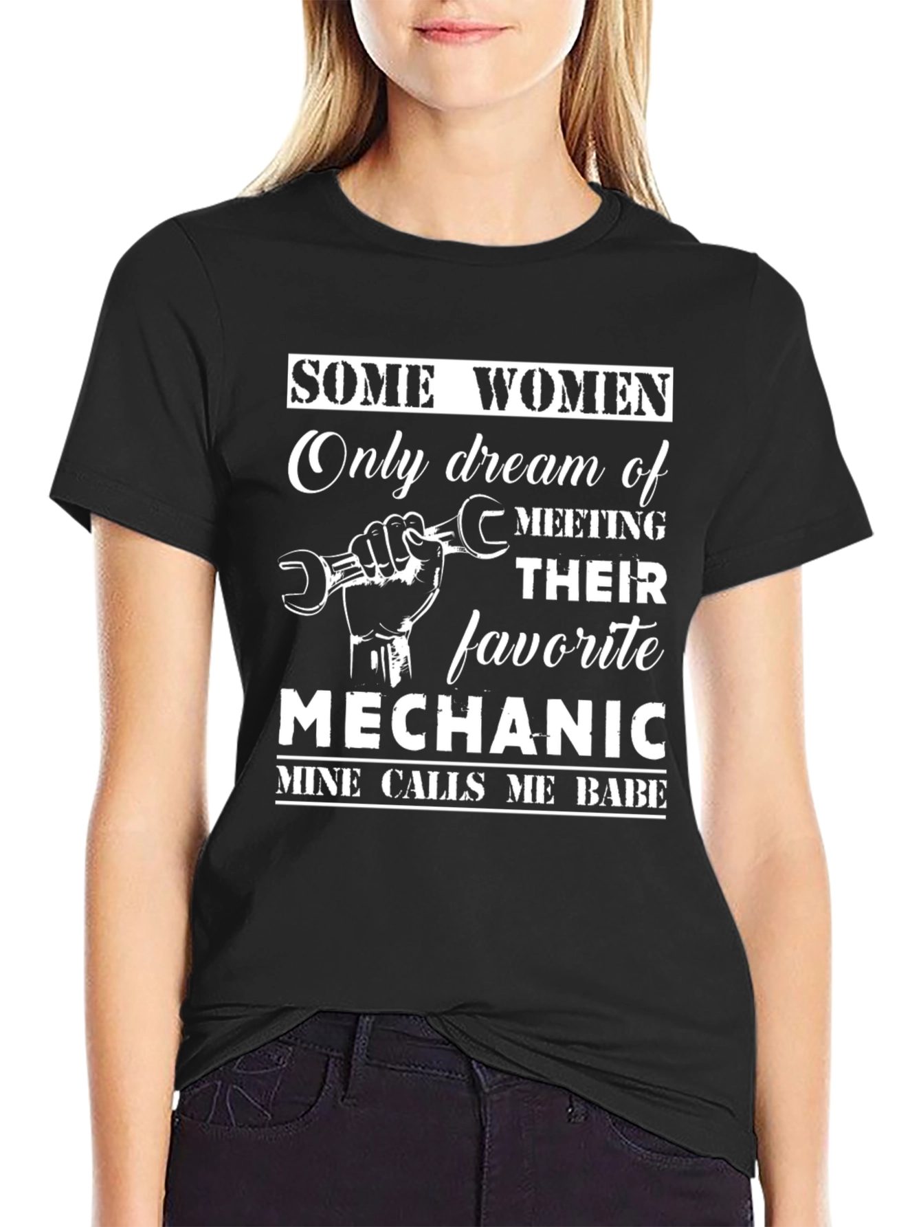 Black Mechanic Babe T-Shirt view 2
