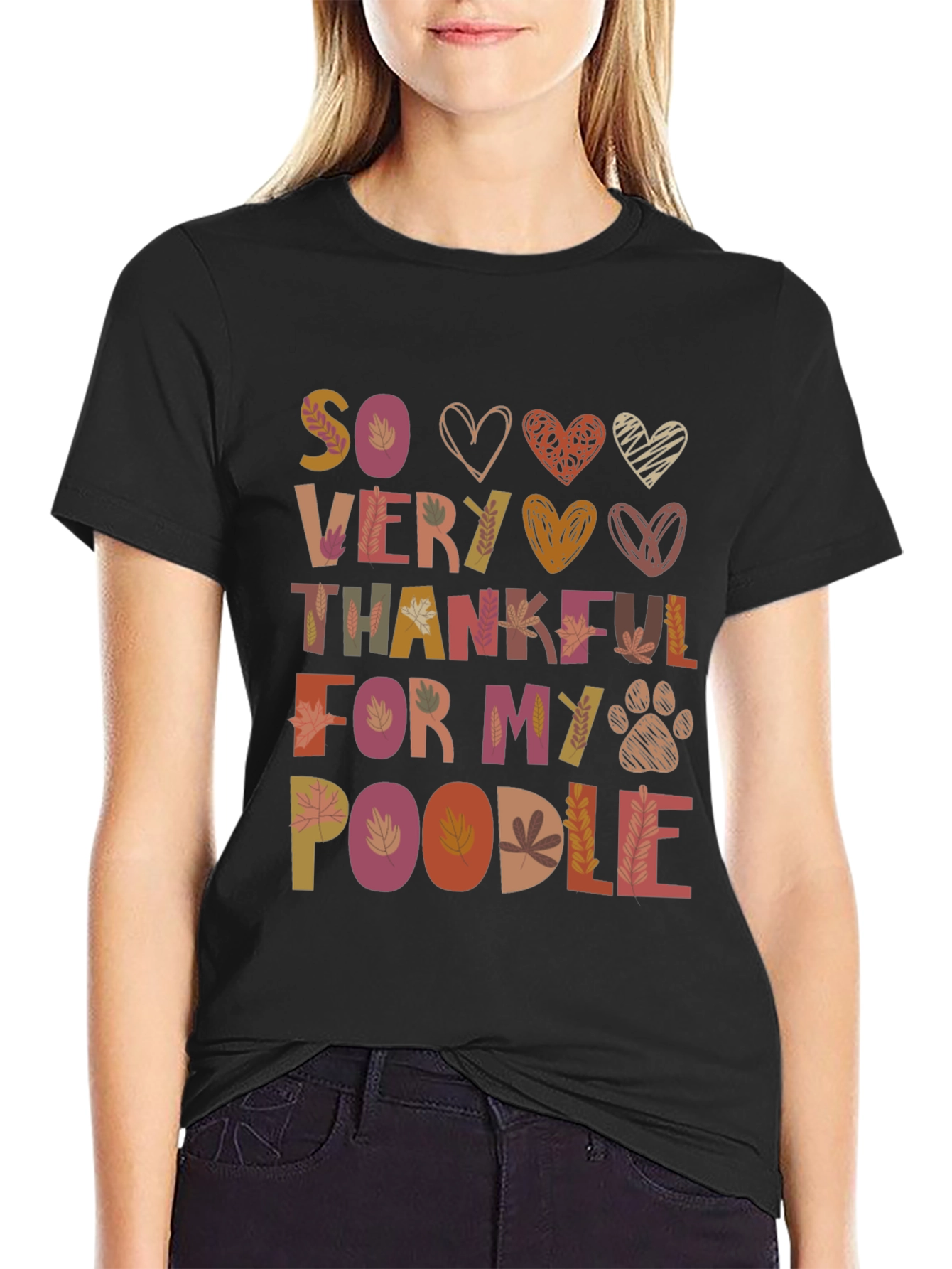 Black So Very Thankful For My Poodle Shirt view 2