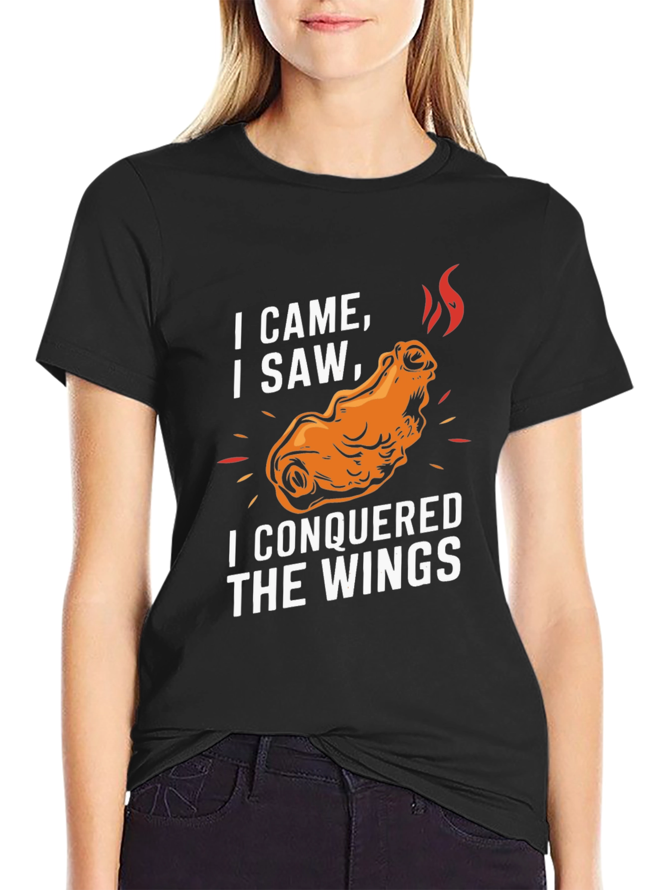 Black I Came I Saw I Conquered Wings T-Shirt - Black view 2