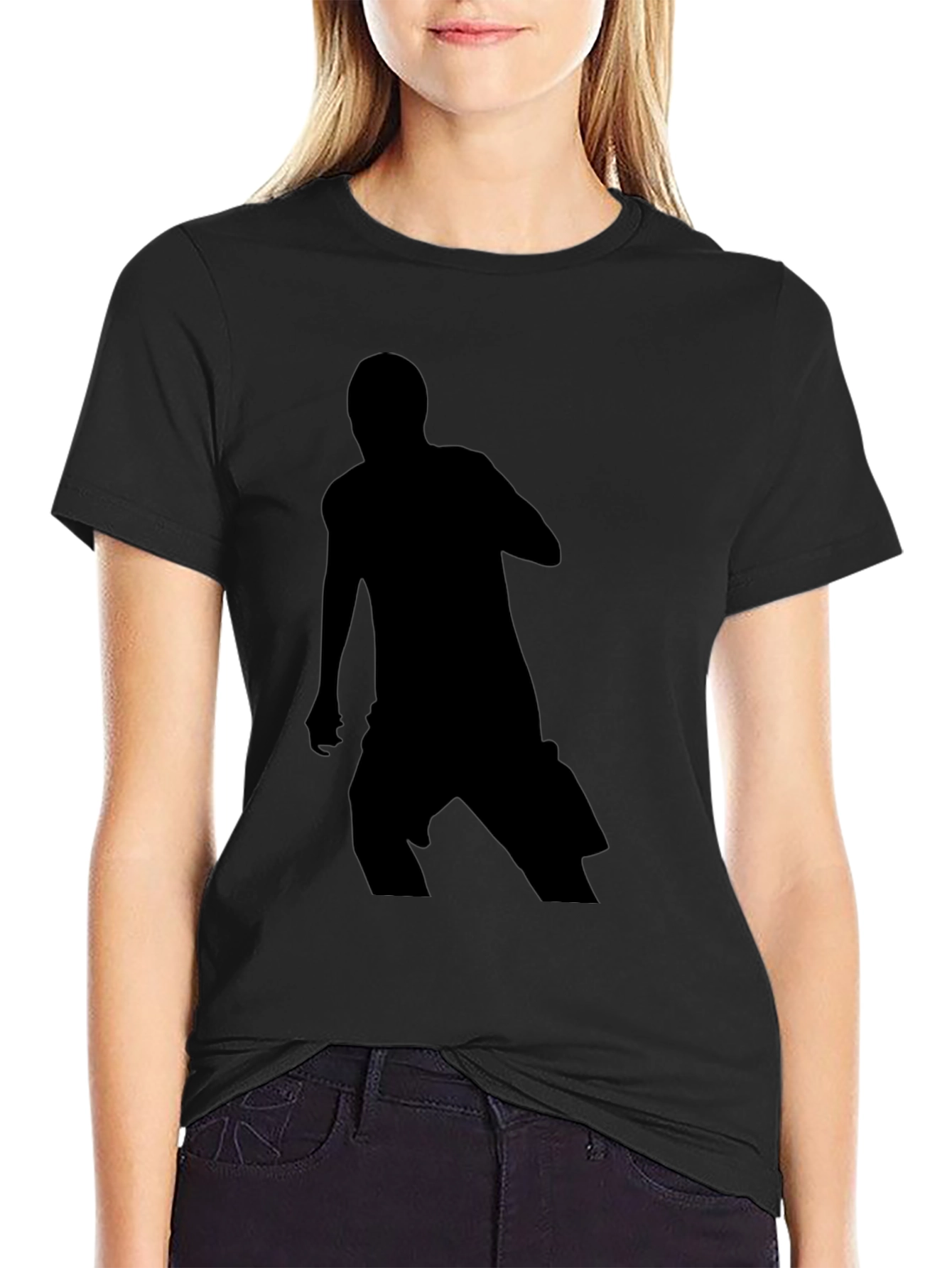 Black Men's Silhouette Graphic Print T-Shirt view 2