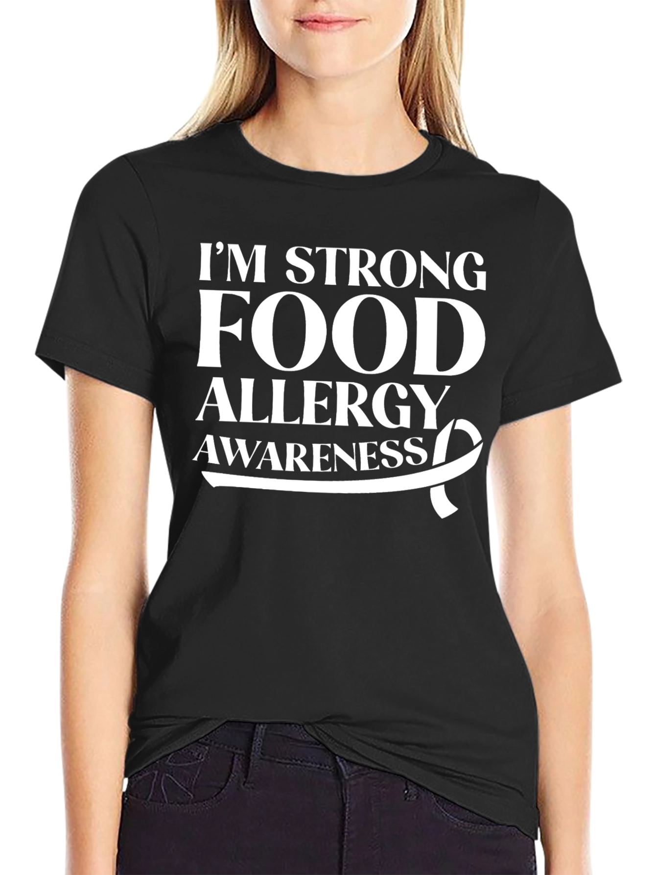 Black Food Allergy Awareness Graphic Tee view 2