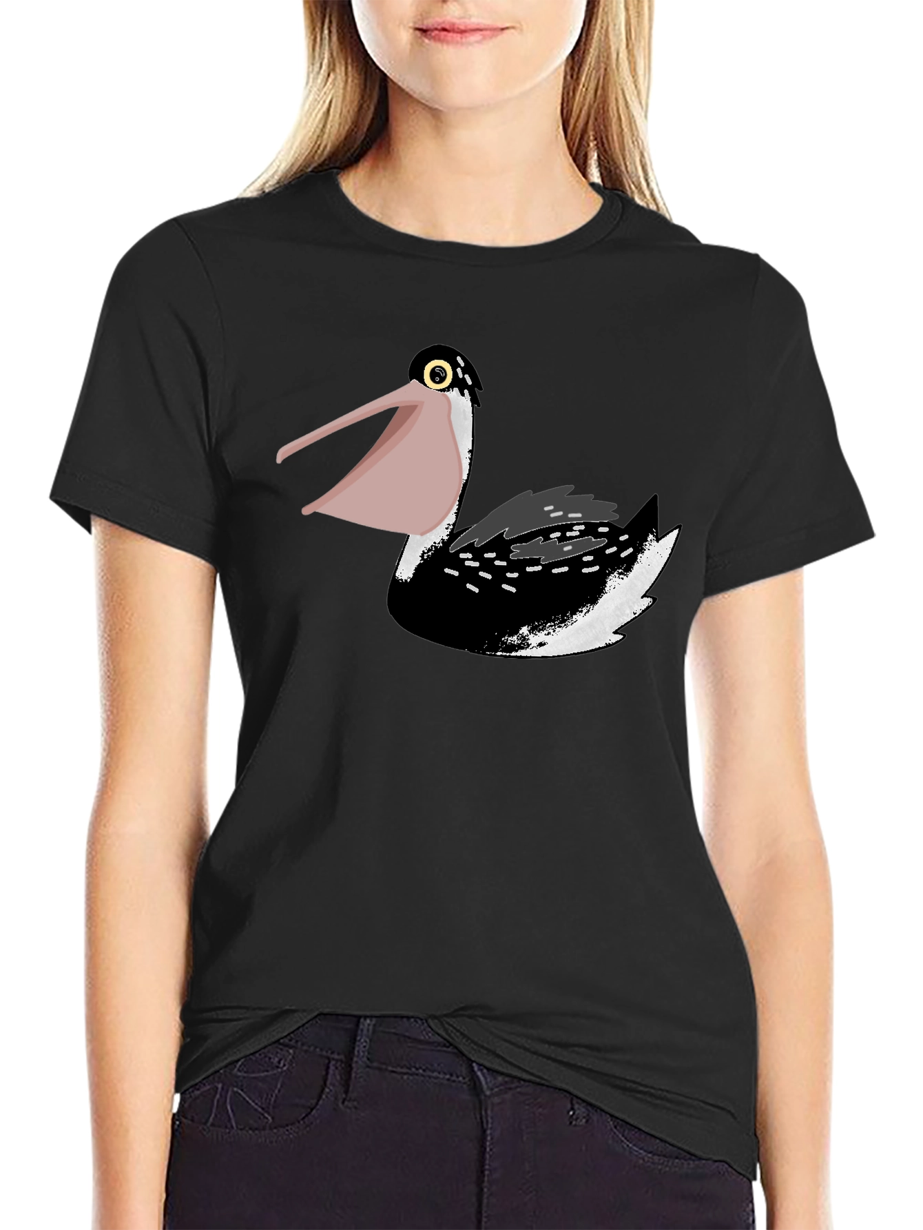 Black Pelican Graphic Tee - Black Cotton Comfort view 2