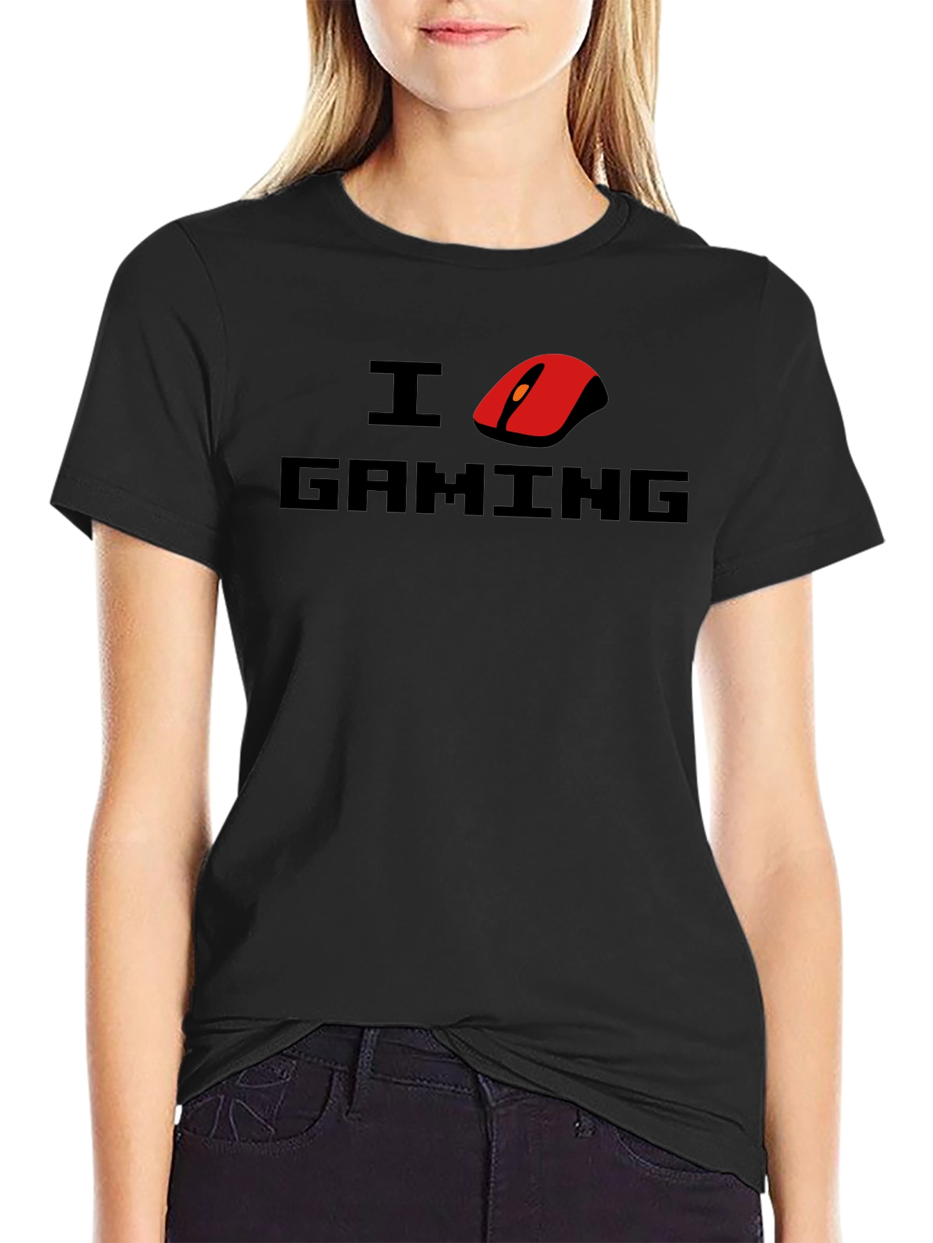 Black I Mouse Gaming Graphic Black T-Shirt view 2