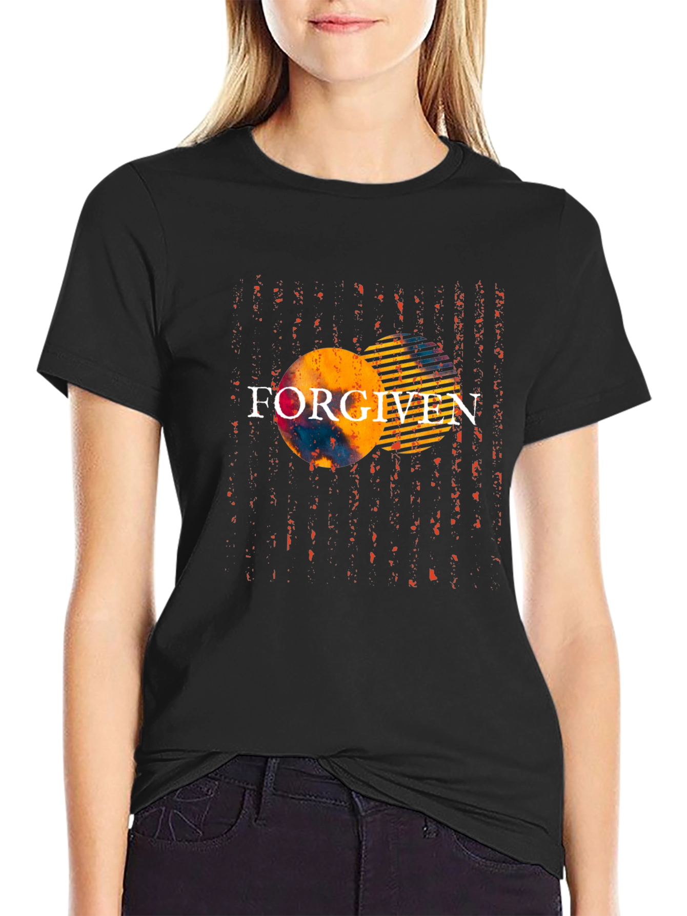 Black Forgiven Graphic T-Shirt - Trendy Design view 2