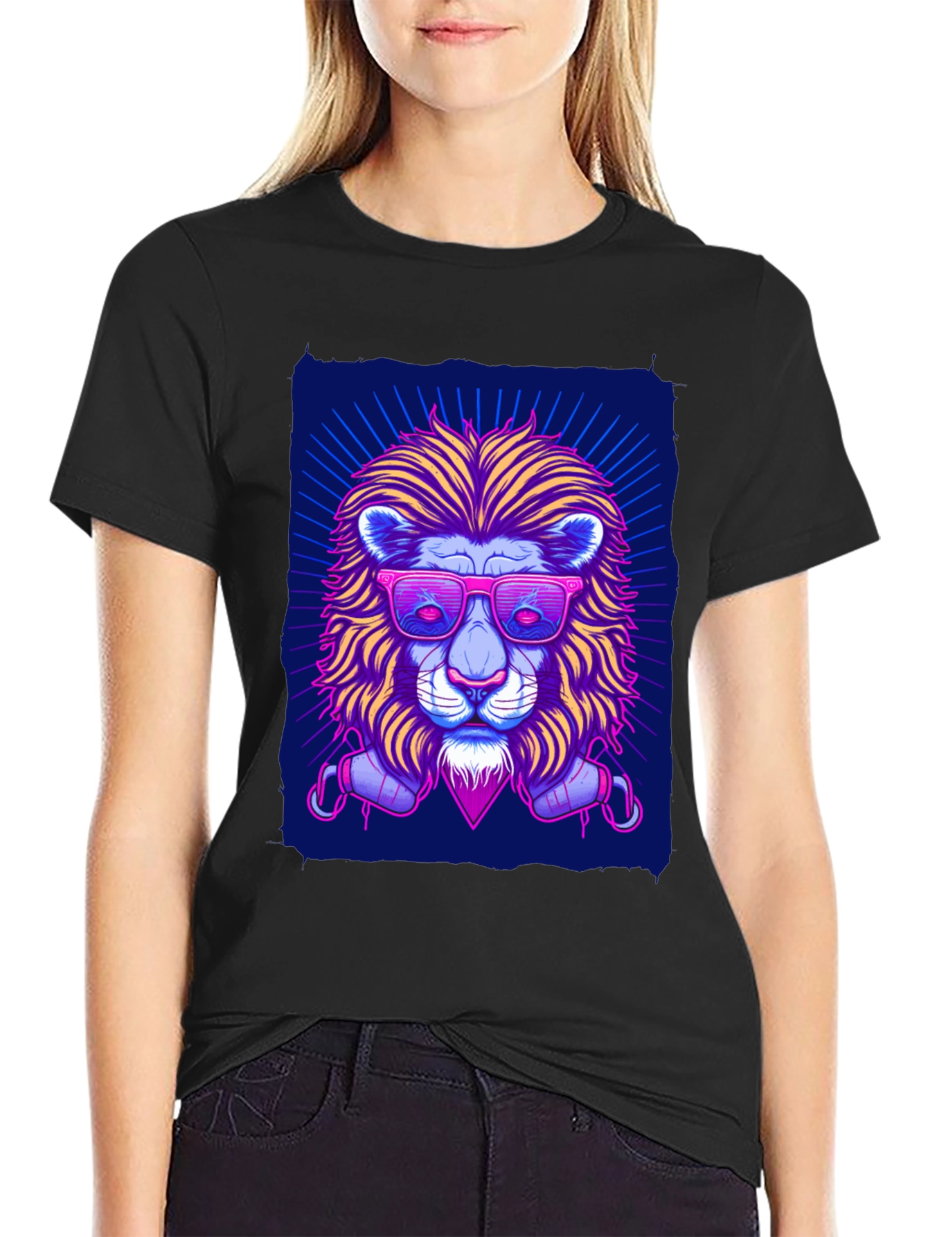 Neon Lion Graphic Tee - Cool, Stylish, Unique Design - 2