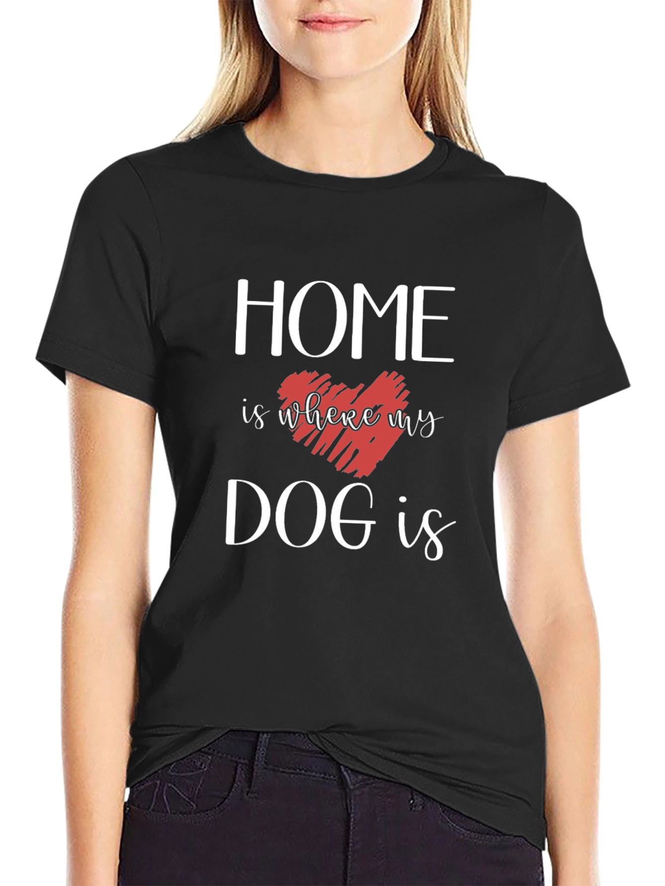 Black Home is Where My Dog Is T-Shirt view 2