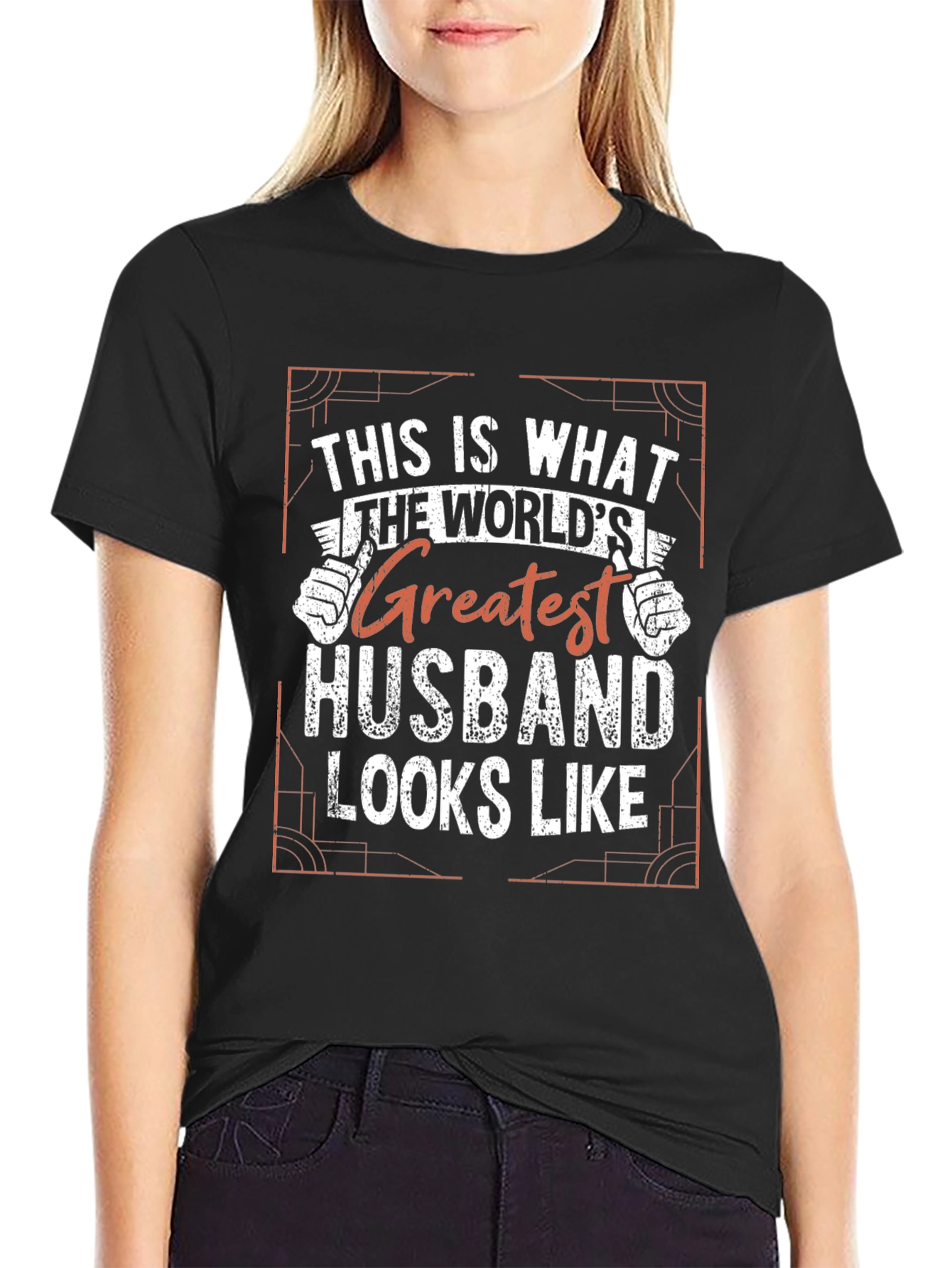 Black Greatest Husband Graphic Tee - Black view 2