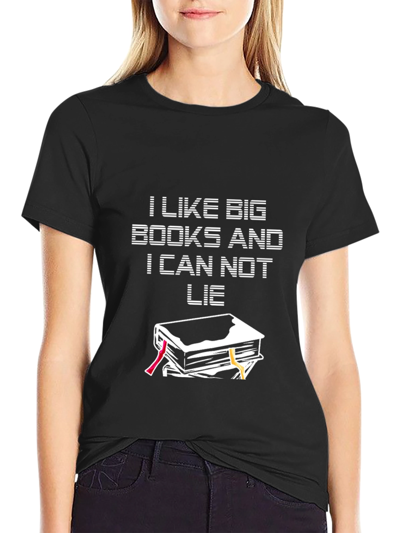 Black Big Books Funny T-Shirt for Book Lovers view 2