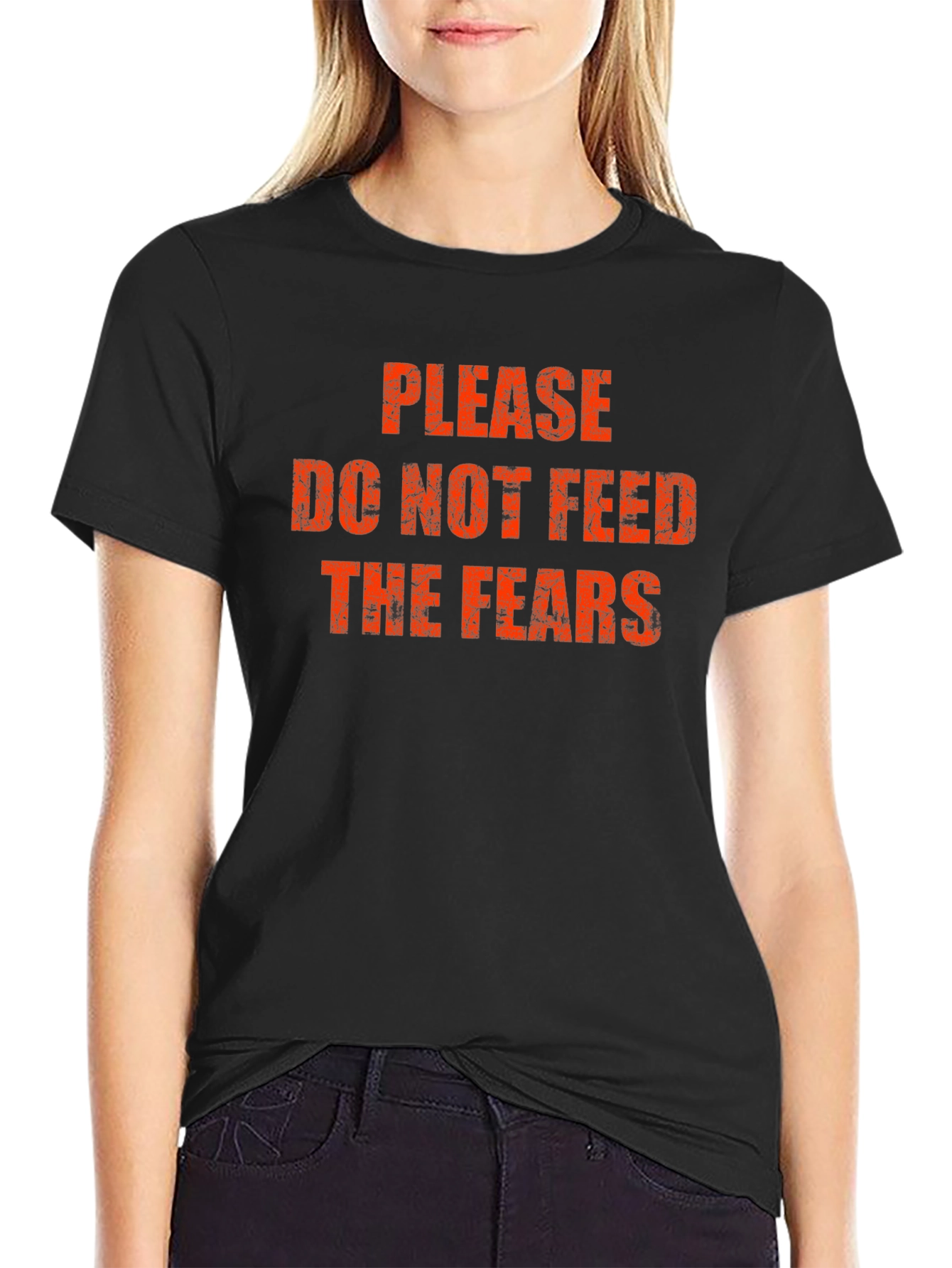 Black Please Do Not Feed The Fears T-Shirt view 2
