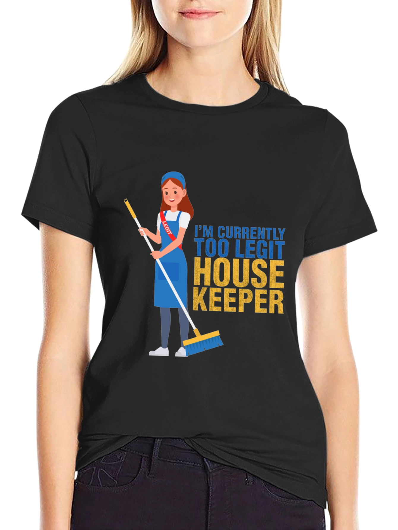 Black Too Legit Housekeeper T-Shirt view 2