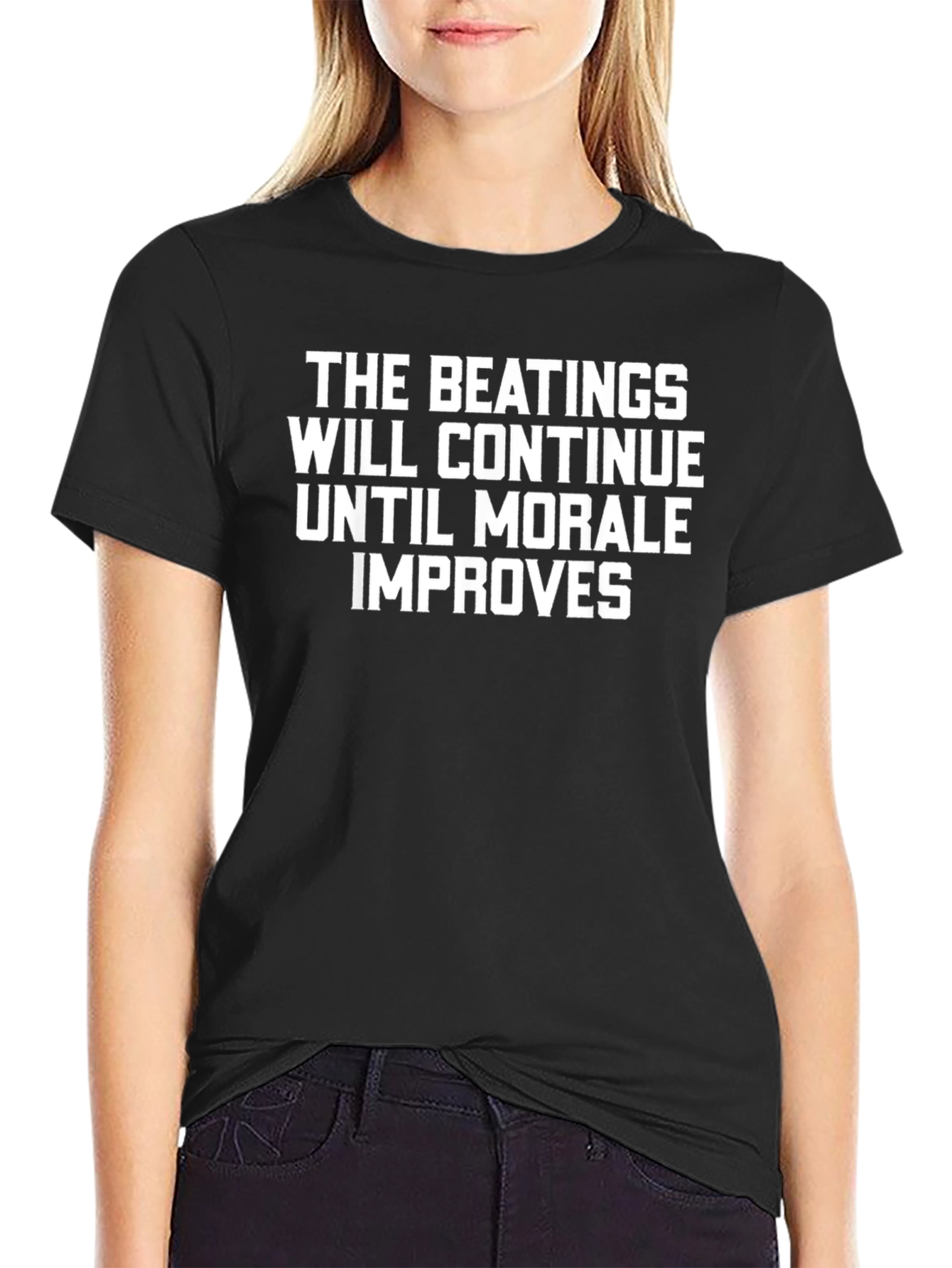 Black Funny Morale Improvement T-Shirt view 2