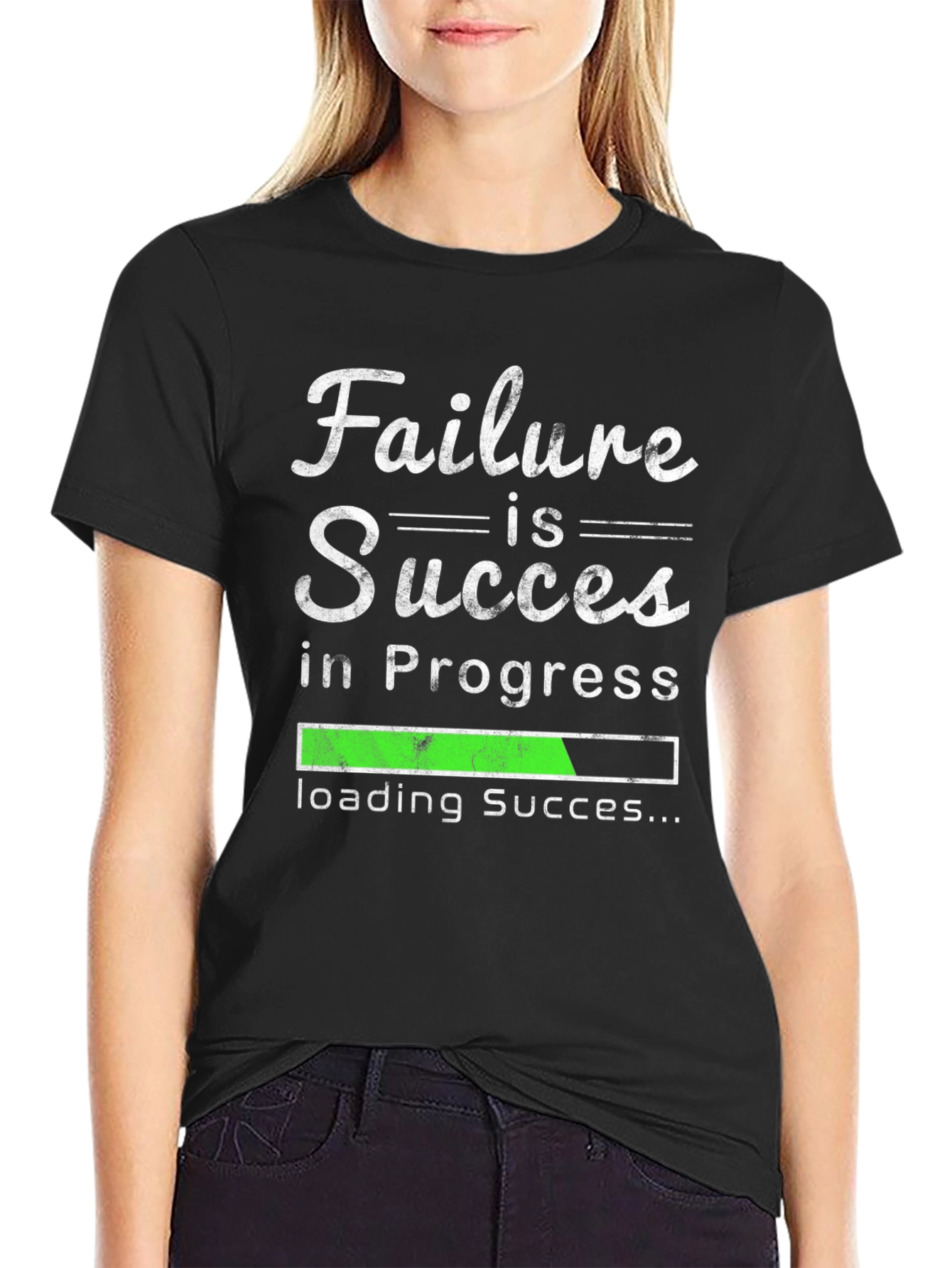 Black Failure is Success in Progress T-Shirt view 2