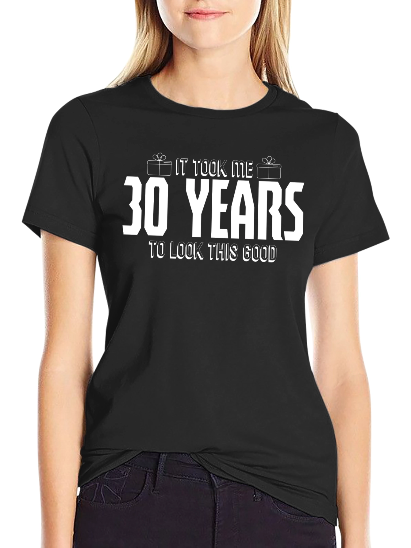 Black 30 Years T-Shirt Birthday Gift view 2