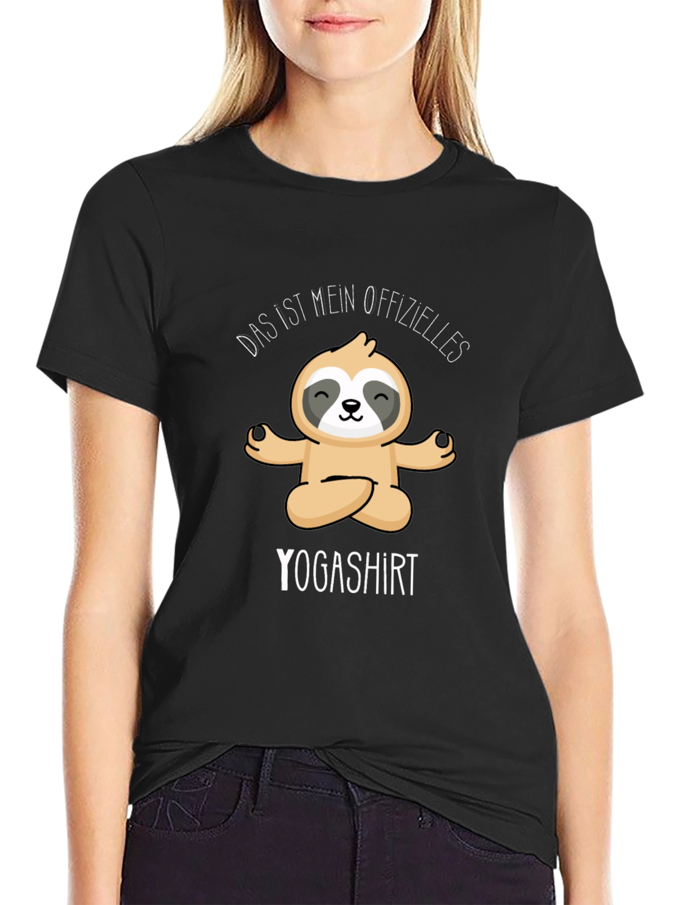 Black Sloth Yoga Shirt - Das Ist Mein Offizielles Yogashirt T-Shirt view 2