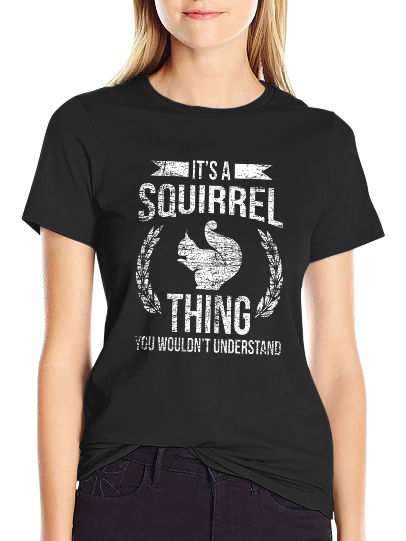 Black It's a Squirrel Thing T-Shirt Funny Animal Graphic Tee view 2