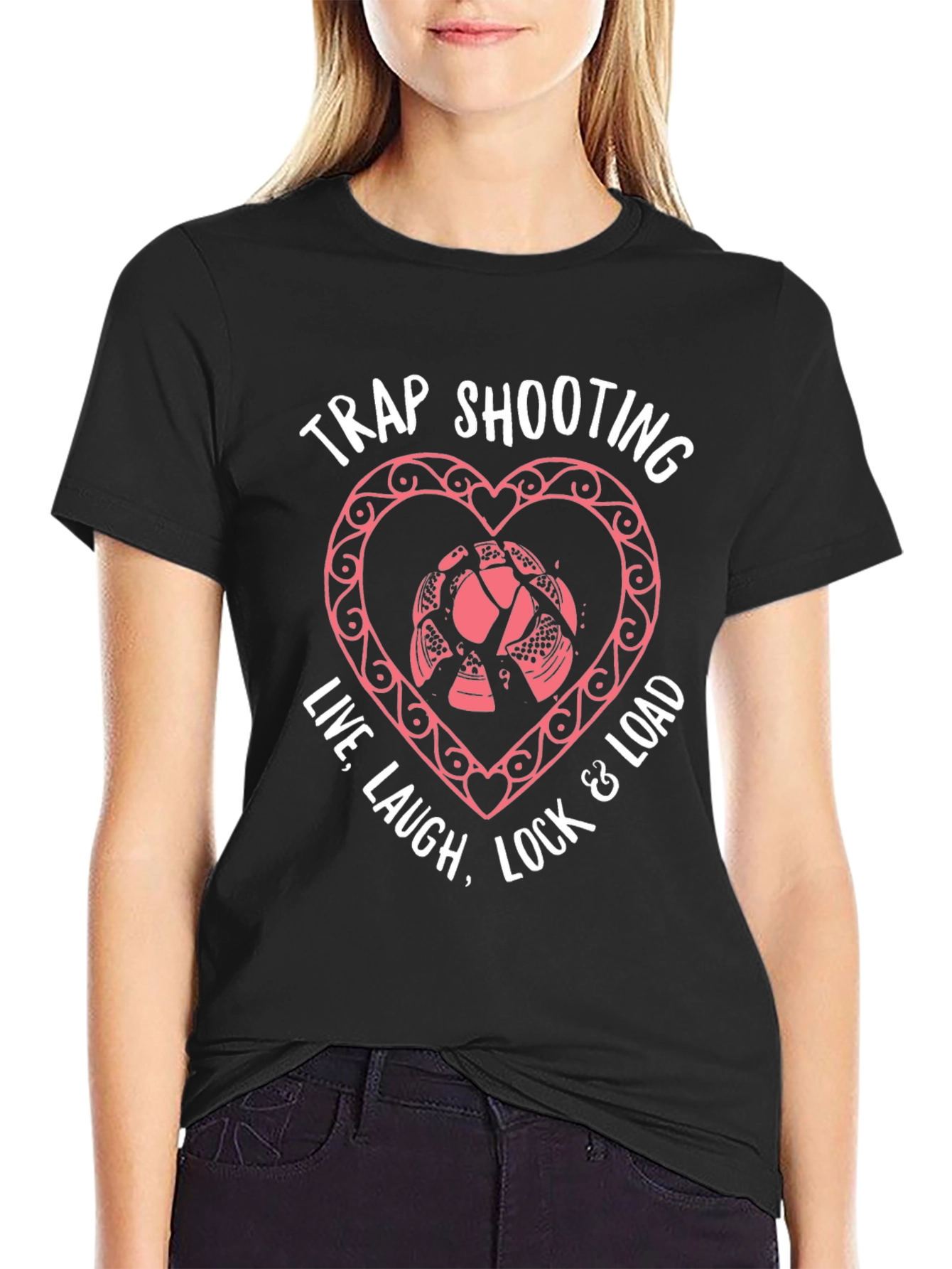 Black Trap Shooting Love Tee - Live Laugh Lock & Load view 2