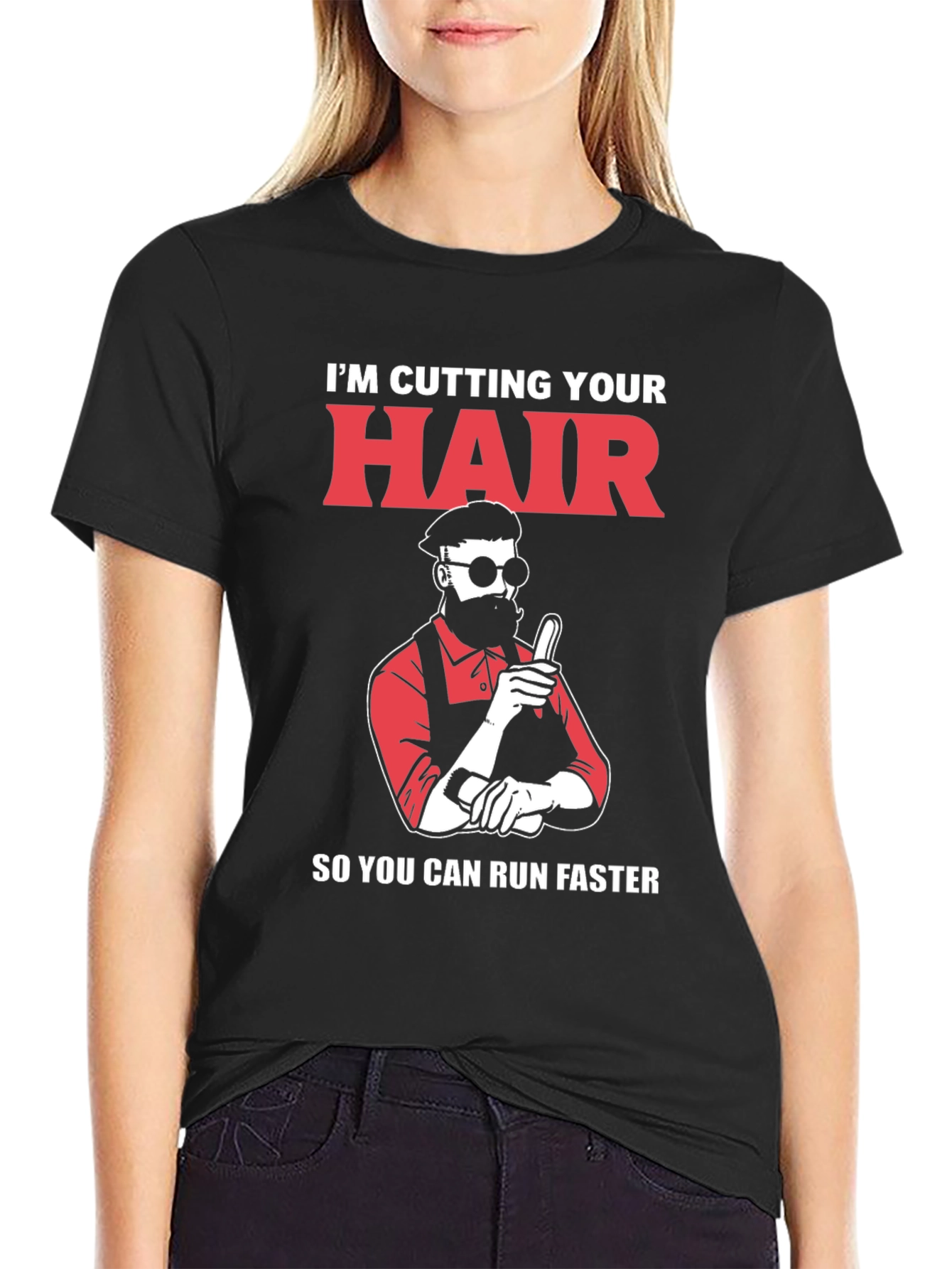 Black I'm Cutting Your Hair T-Shirt view 2