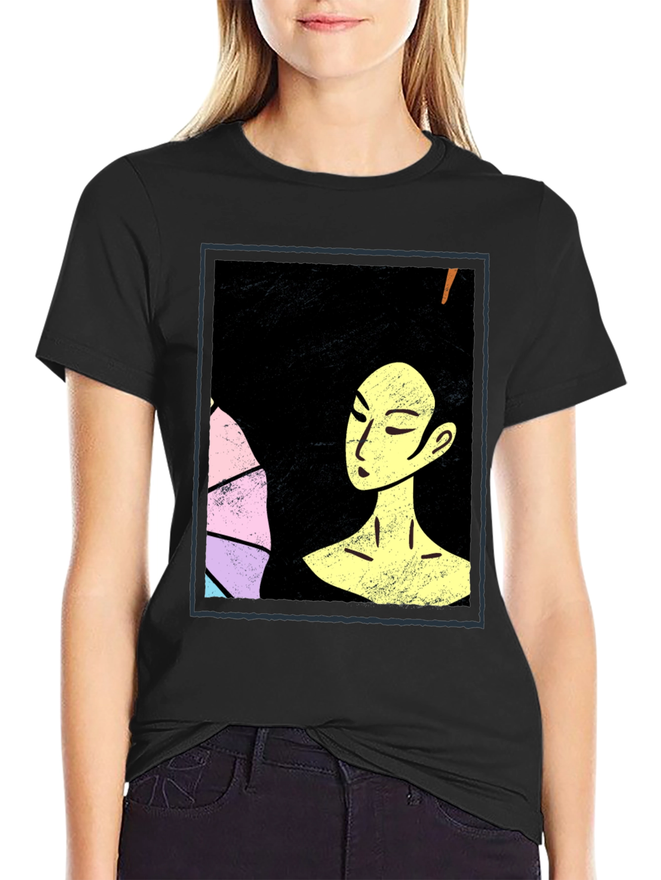 Black Artistic Afro Woman Graphic Tee view 2