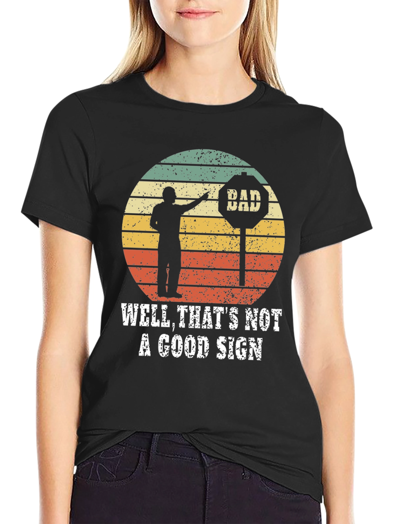 Black Well That's Not a Good Sign T-Shirt view 2